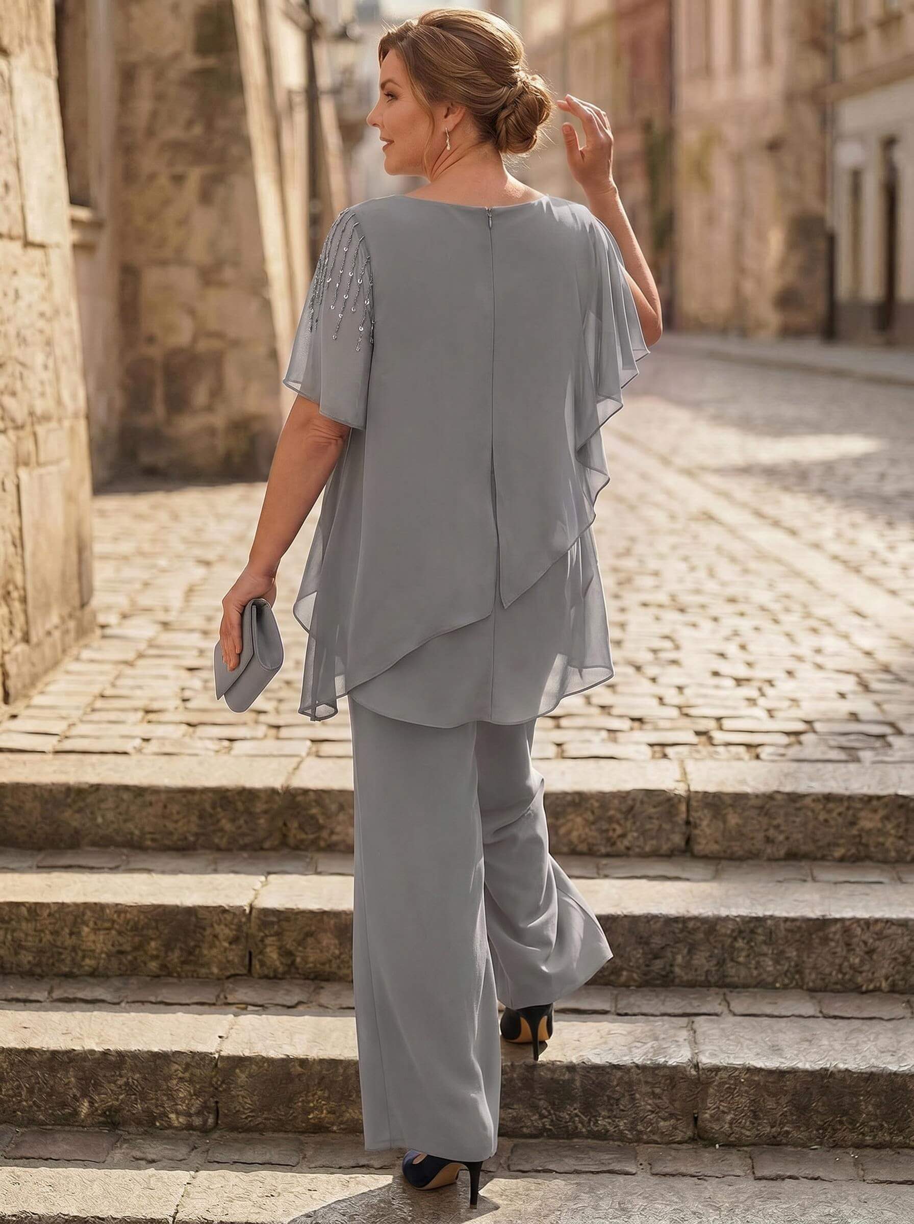 Jumpsuit/Pantsuit Asymmetrical Chiffon Mother Of The Bride Dresses