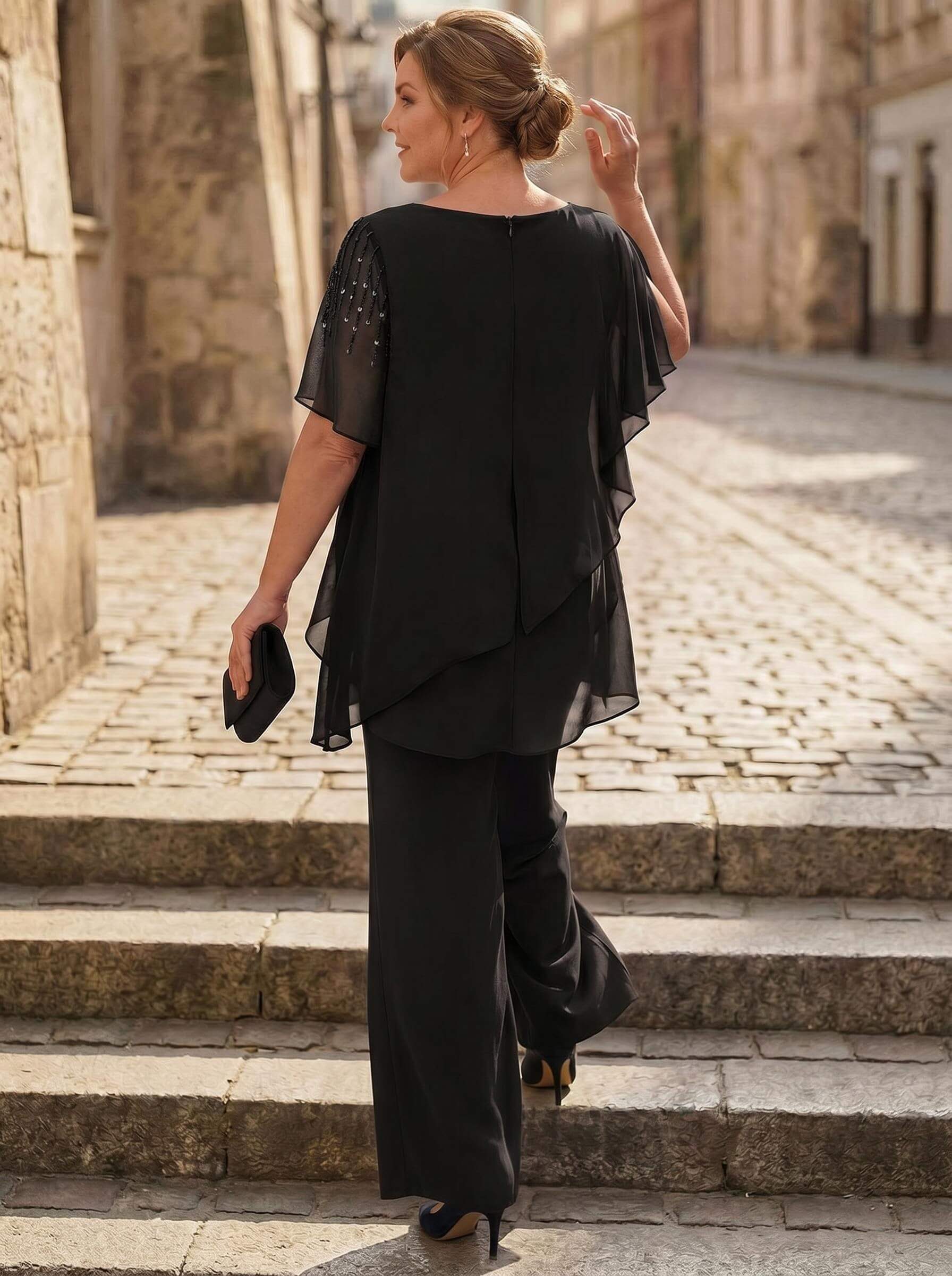 Jumpsuit/Pantsuit Asymmetrical Chiffon Mother Of The Bride Dresses