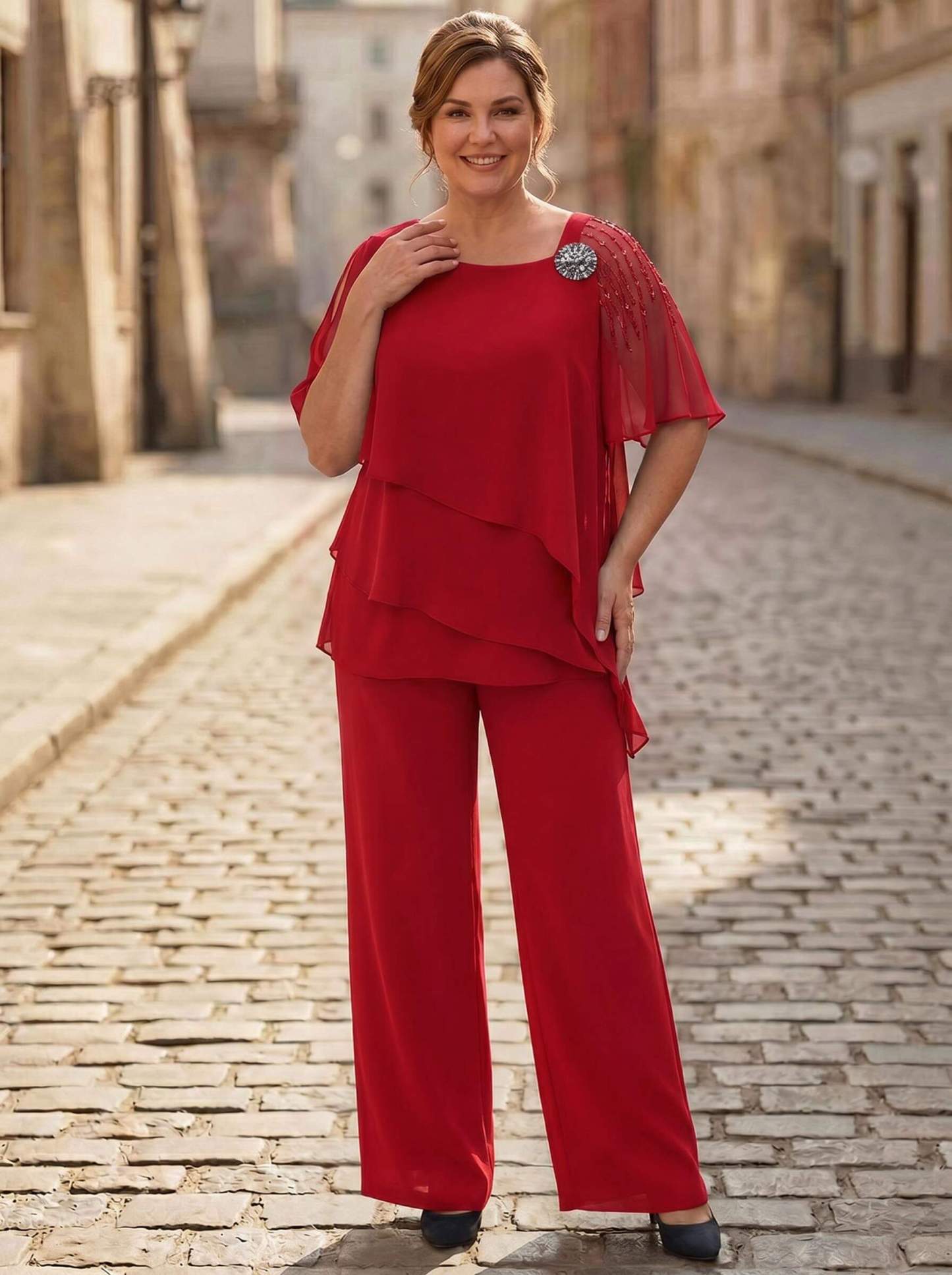 Jumpsuit/Pantsuit Asymmetrical Chiffon Mother Of The Bride Dresses
