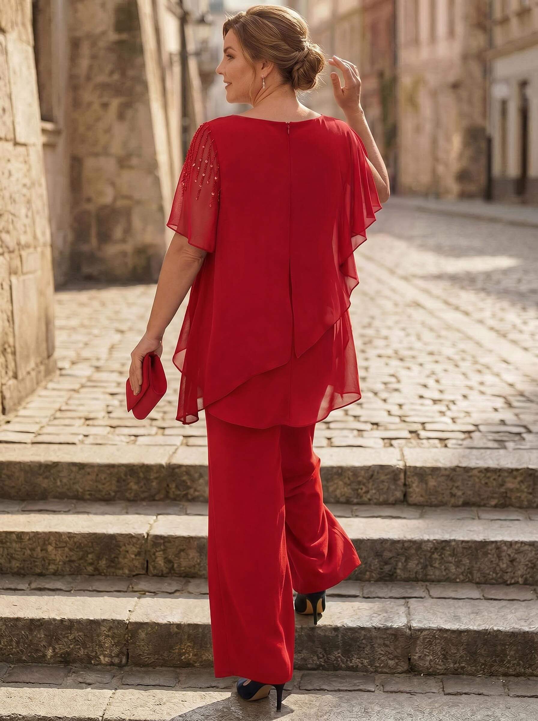 Jumpsuit/Pantsuit Asymmetrical Chiffon Mother Of The Bride Dresses