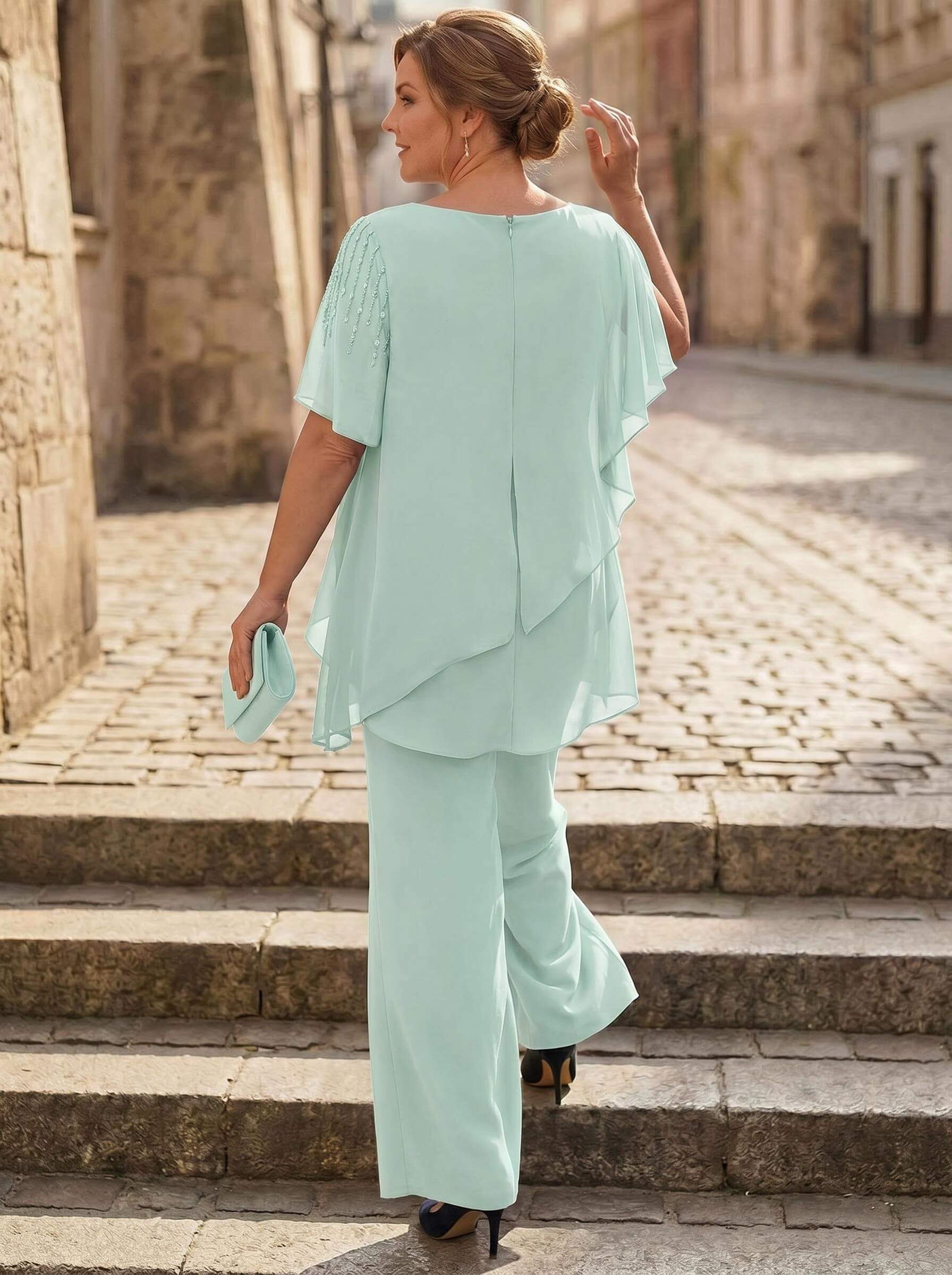 Jumpsuit/Pantsuit Asymmetrical Chiffon Mother Of The Bride Dresses