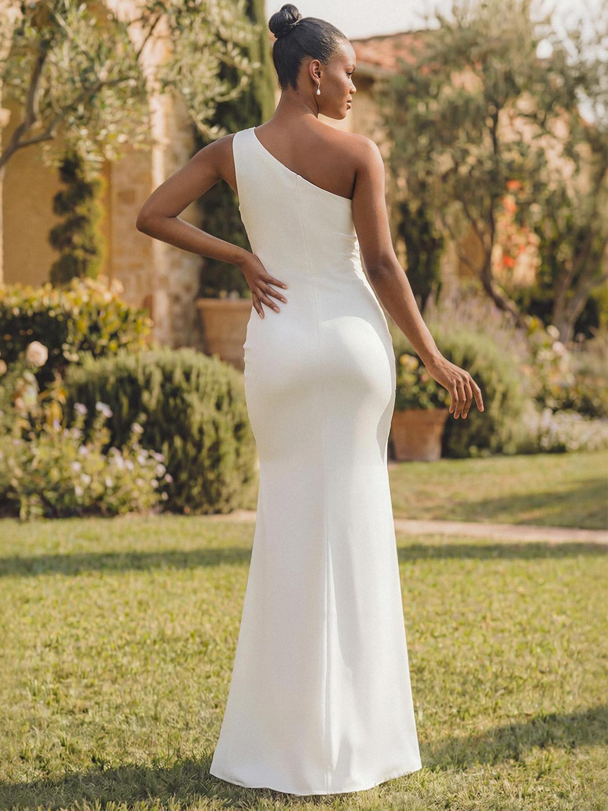 One-Shoulder Trumpet/Mermaid Simple Bridesmaid Dresses, product image 2