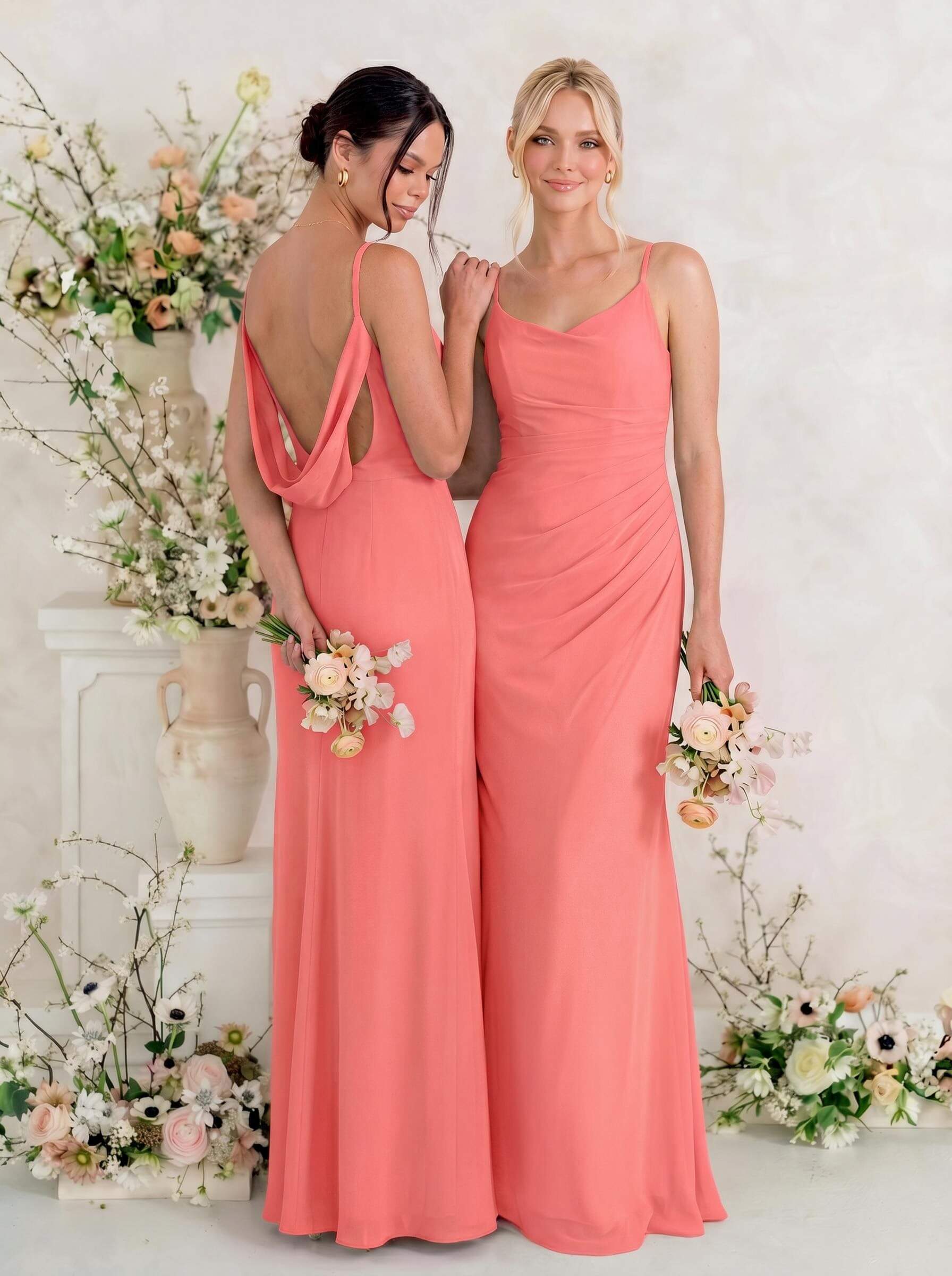 Cowl Back Trumpet/Mermaid Chiffon Bridesmaid Dresses