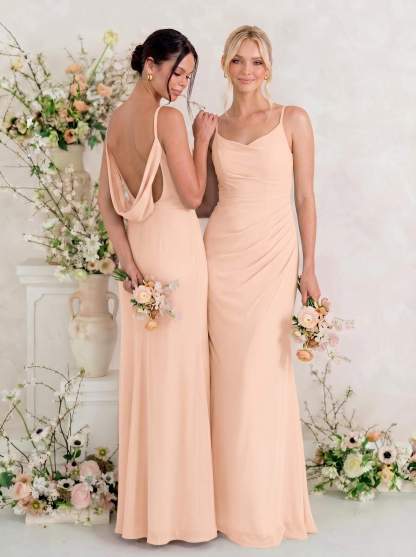Cowl Back Trumpet/Mermaid Chiffon Bridesmaid Dresses