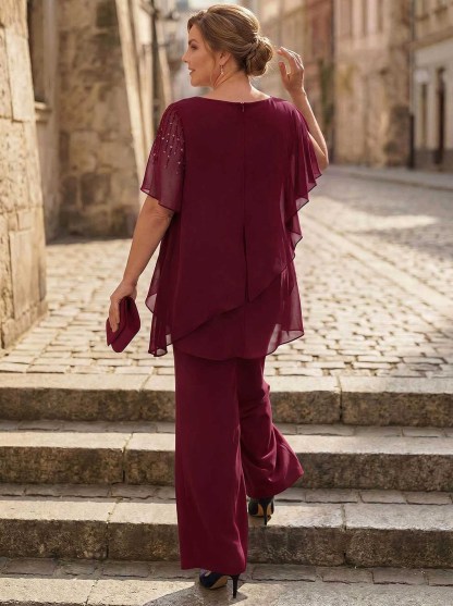 Jumpsuit/Pantsuit Asymmetrical Chiffon Mother Of The Bride Dresses