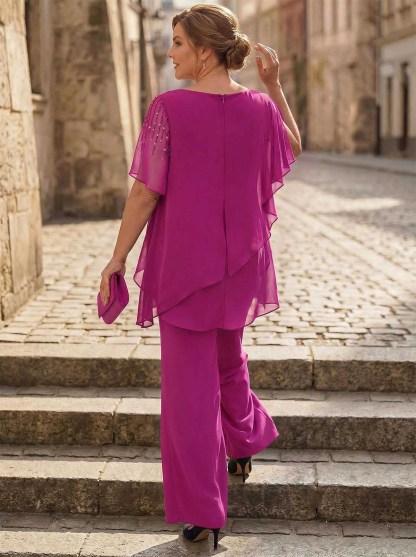 Jumpsuit/Pantsuit Asymmetrical Chiffon Mother Of The Bride Dresses