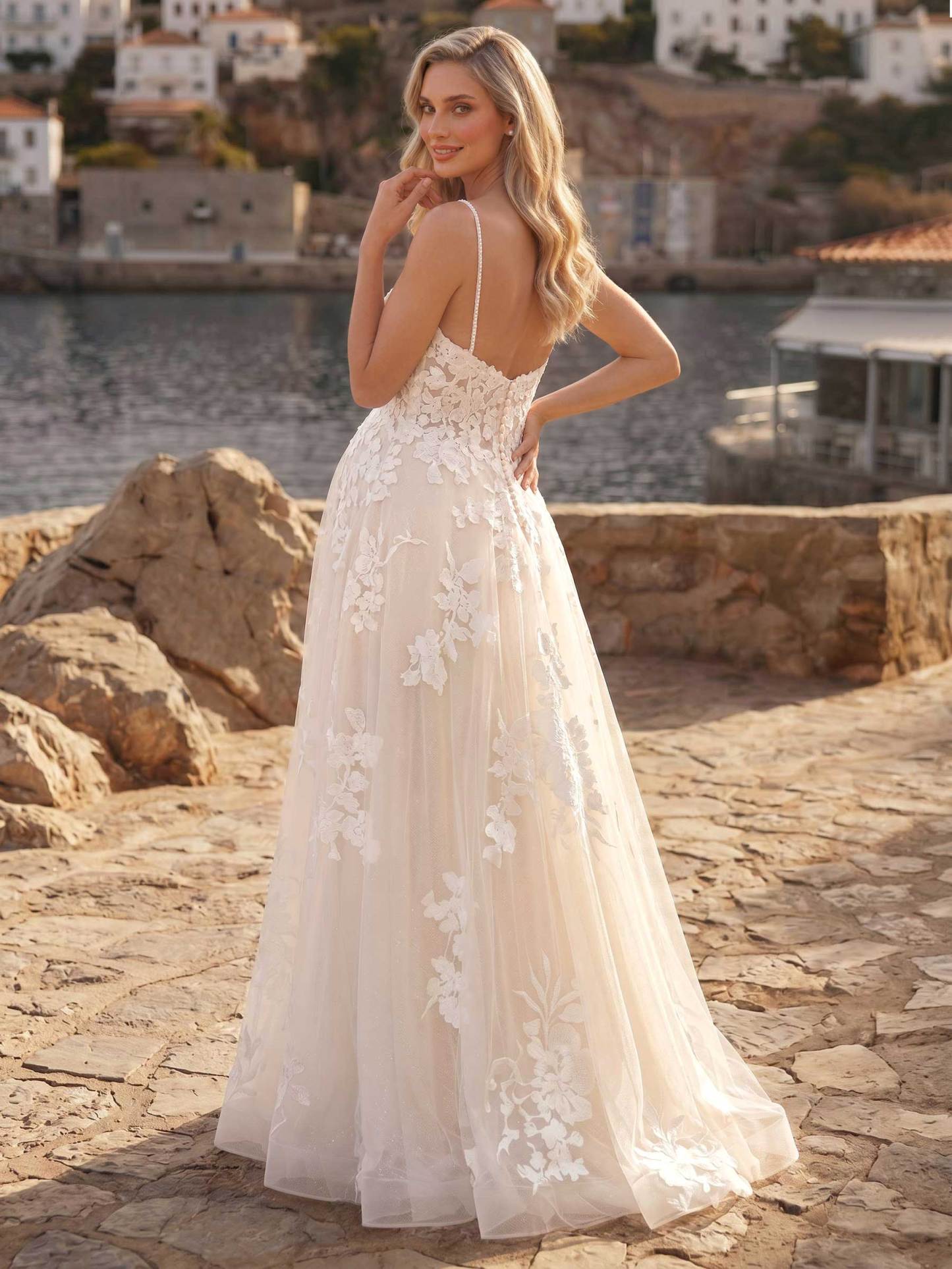 A-Line Lace Tulle Maternity Wedding Dresses Sweetheart Floor-Length With Appliques/Lace, product image 3