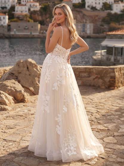 A-Line Lace Tulle Maternity Wedding Dresses Sweetheart Floor-Length With Appliques/Lace