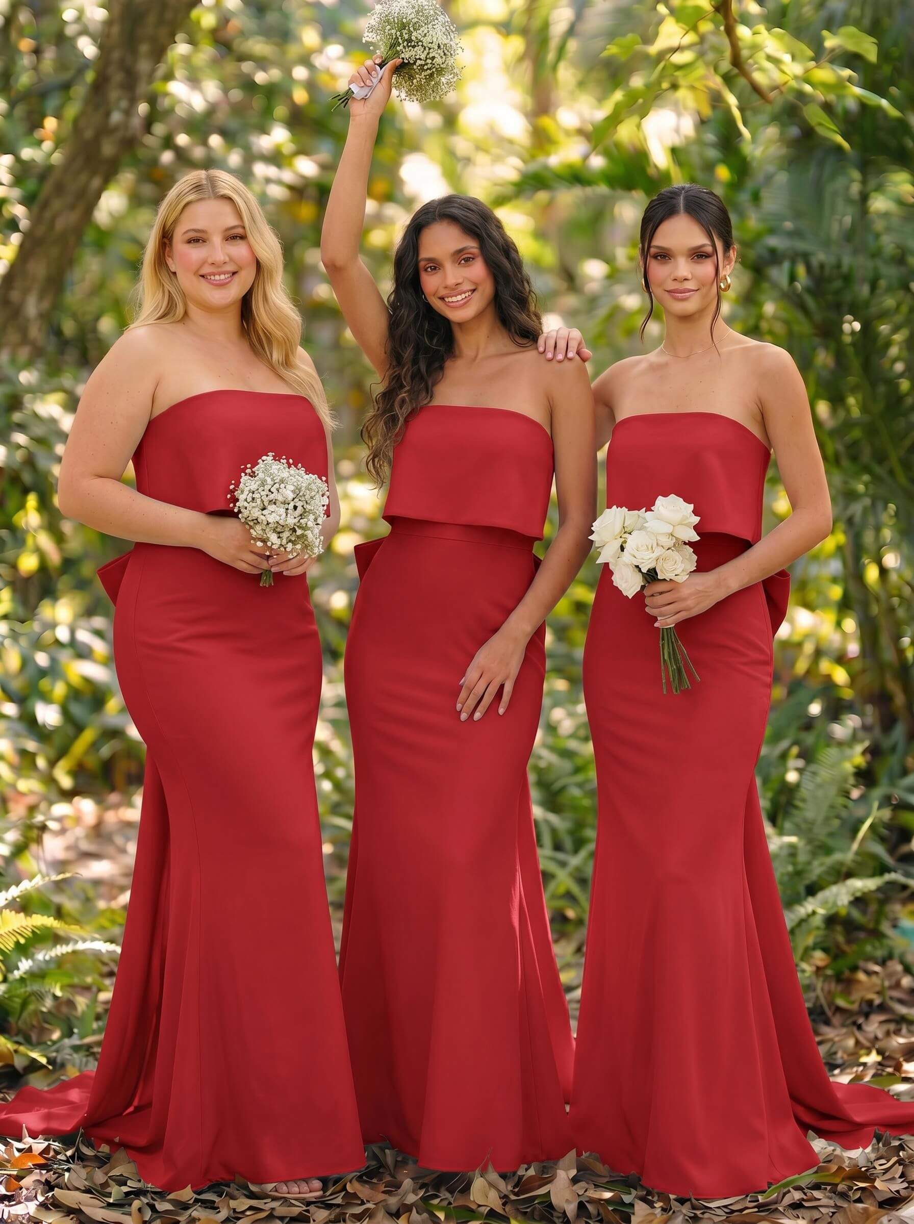 Open Back Strapless Sheath/Column Bridesmaid Dresses With Bow, product image 49