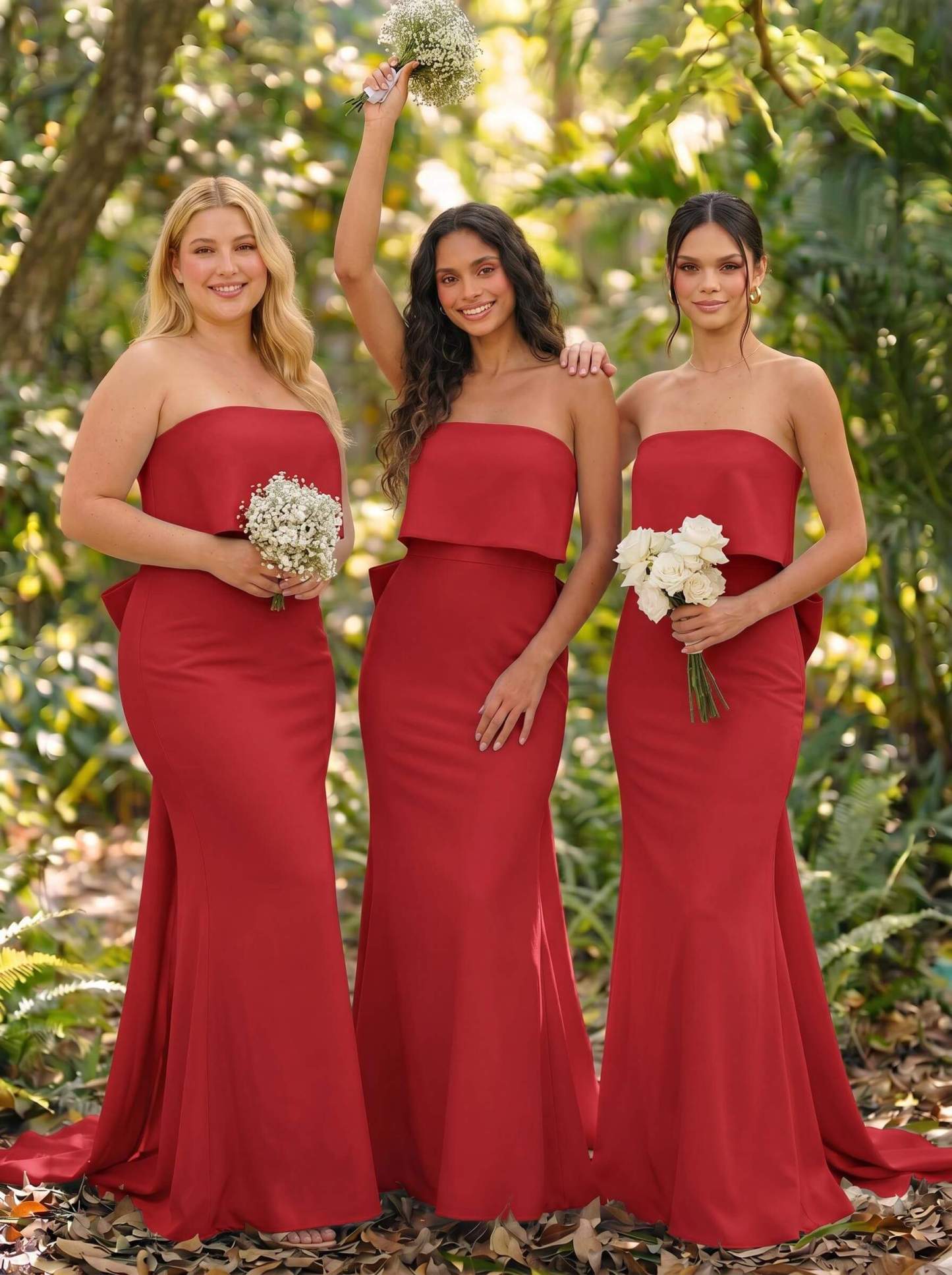 Open Back Strapless Sheath/Column Bridesmaid Dresses With Bow, product image 49