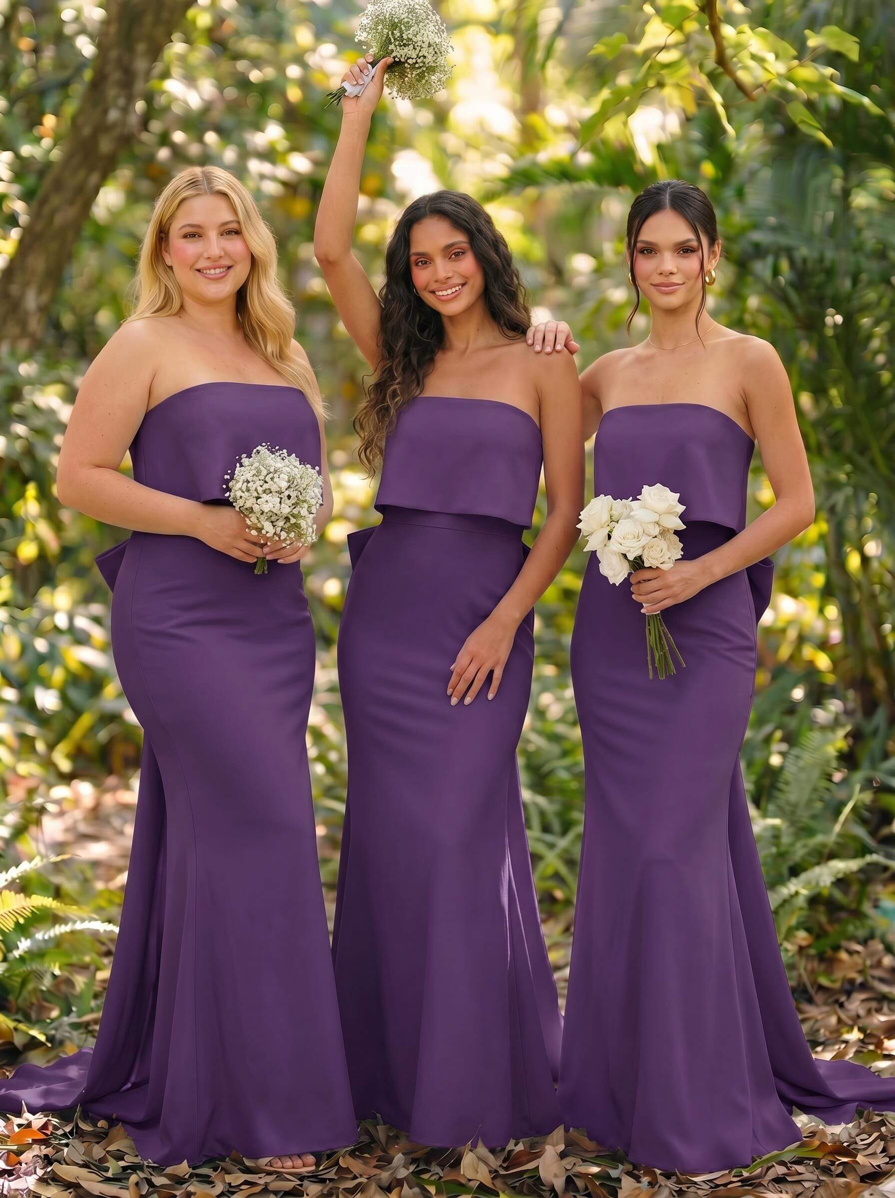 Open Back Strapless Sheath/Column Bridesmaid Dresses With Bow, product image 59