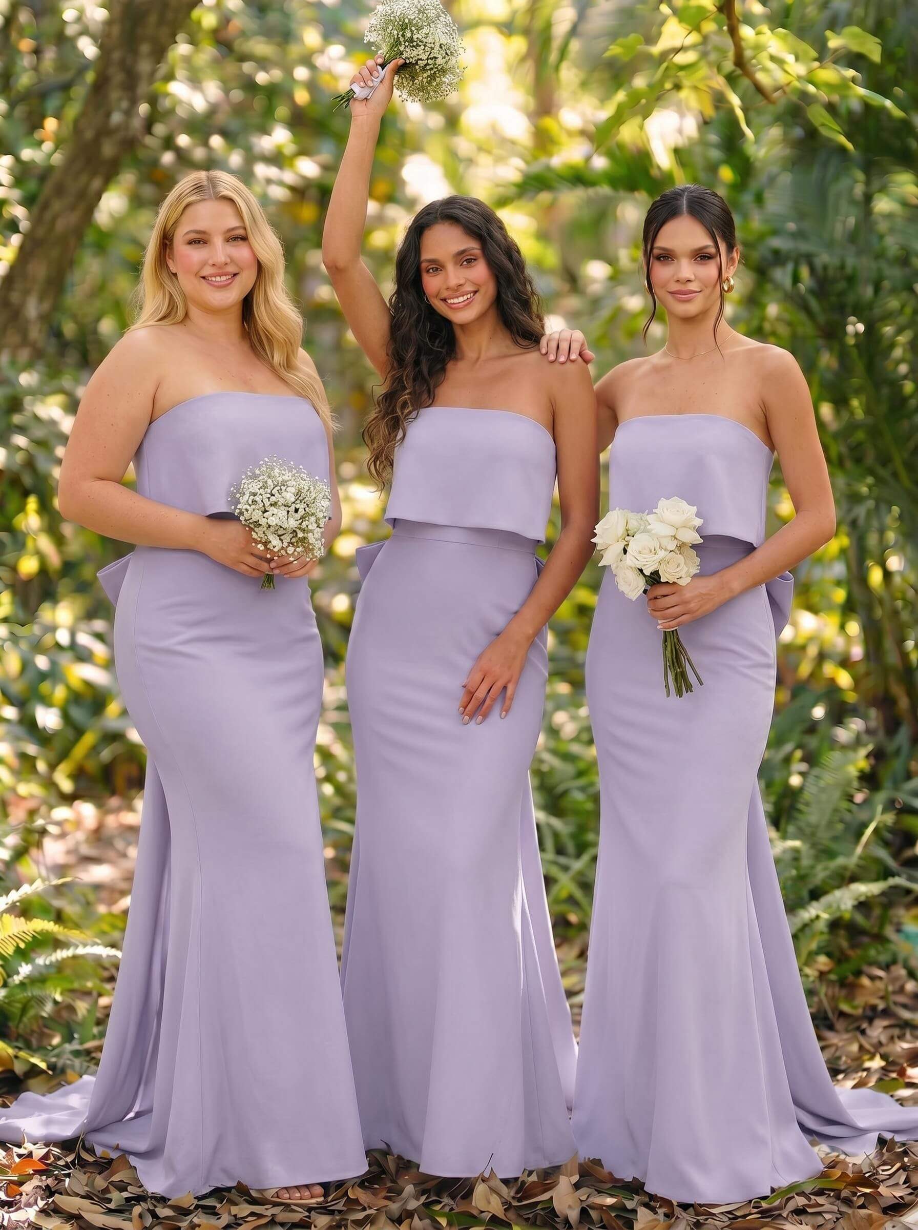 Open Back Strapless Sheath/Column Bridesmaid Dresses With Bow, product image 61