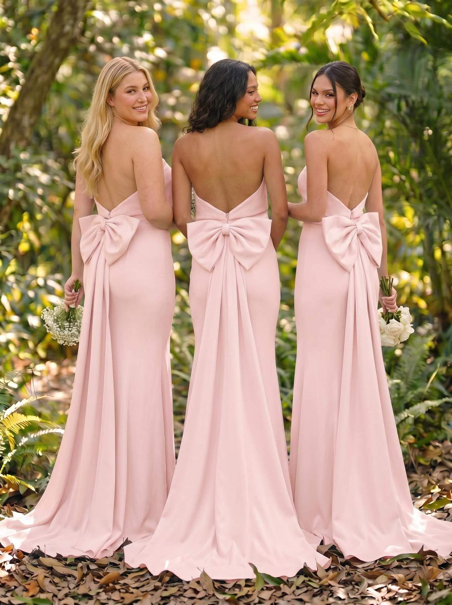 Open Back Strapless Sheath/Column Bridesmaid Dresses With Bow, product image 44