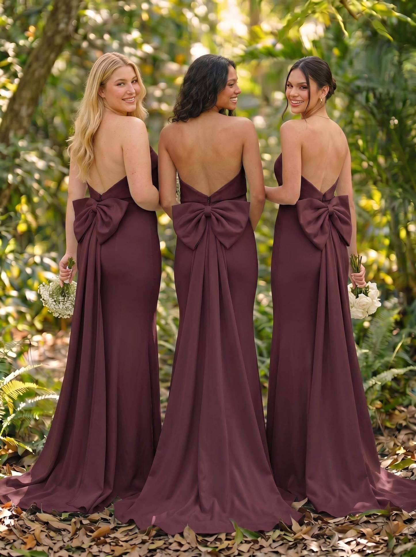 Open Back Strapless Sheath/Column Bridesmaid Dresses With Bow, product image 52