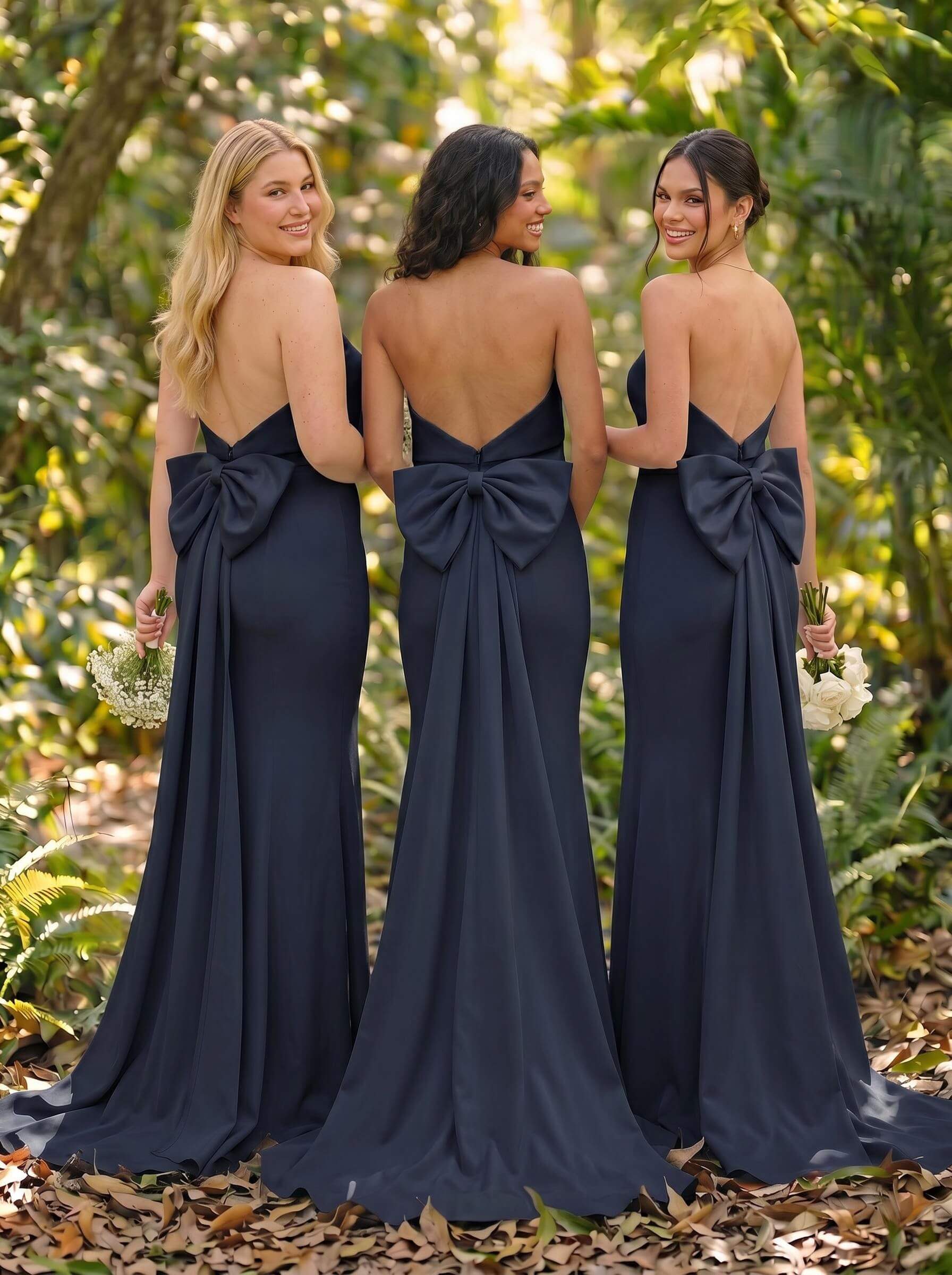 Open Back Strapless Sheath/Column Bridesmaid Dresses With Bow, product image 10