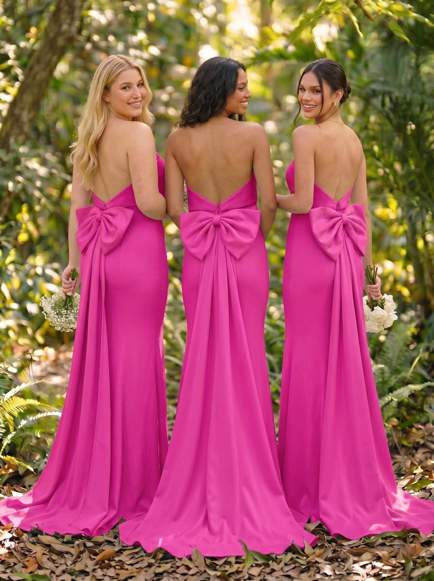Open Back Strapless Sheath/Column Bridesmaid Dresses With Bow, product image 32
