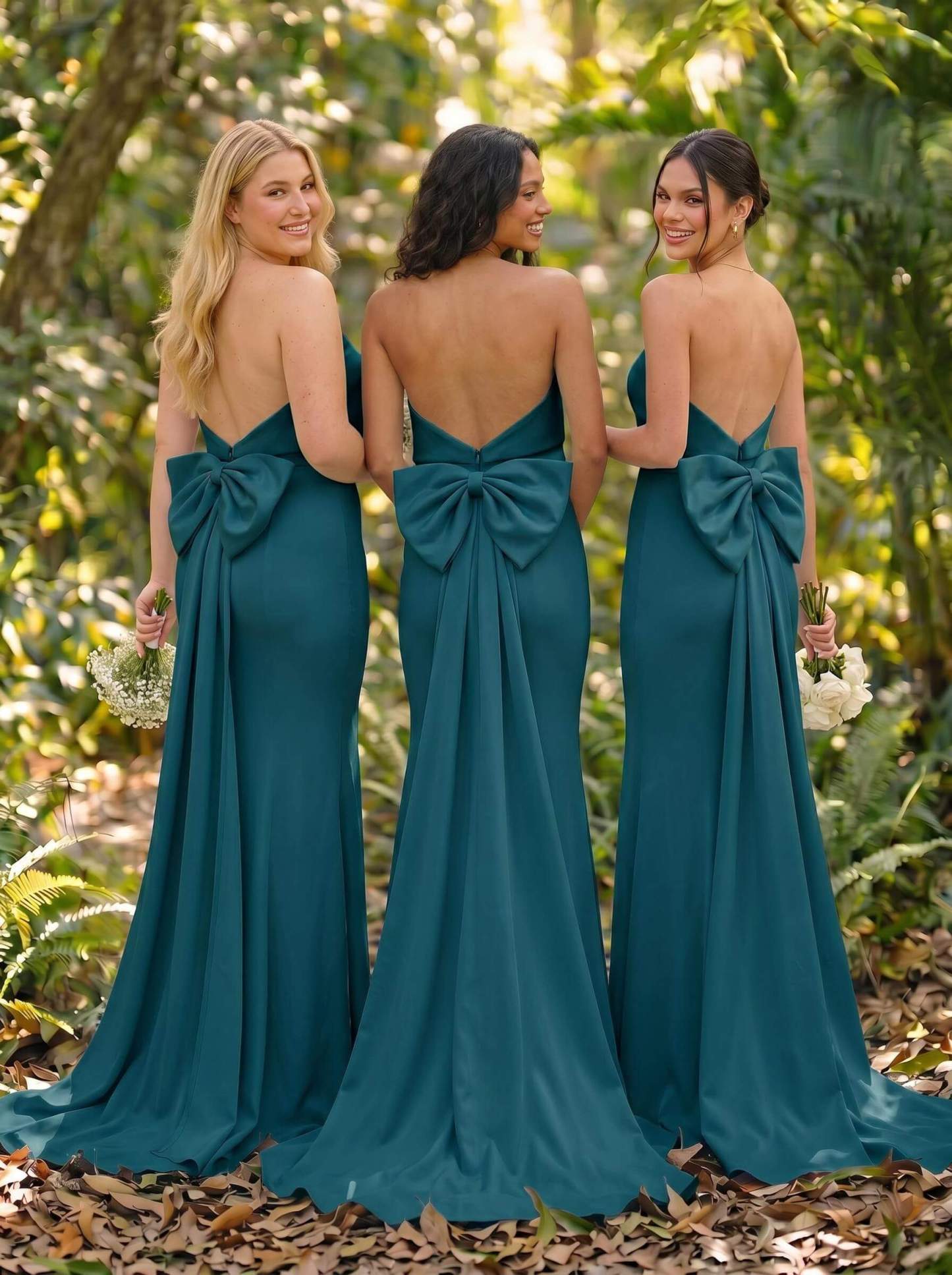 Open Back Strapless Sheath/Column Bridesmaid Dresses With Bow, product image 24