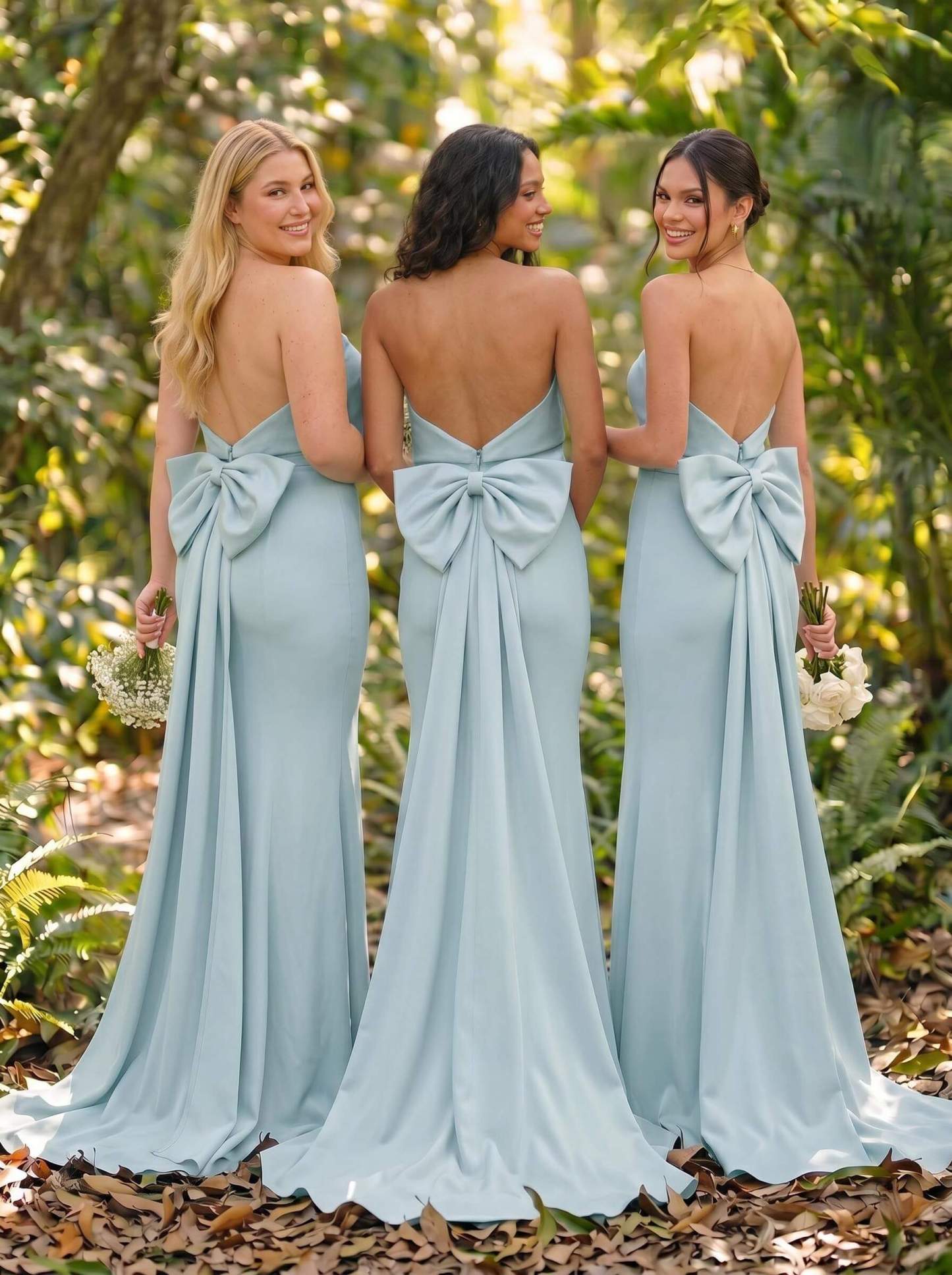 Open Back Strapless Sheath/Column Bridesmaid Dresses With Bow, product image 88