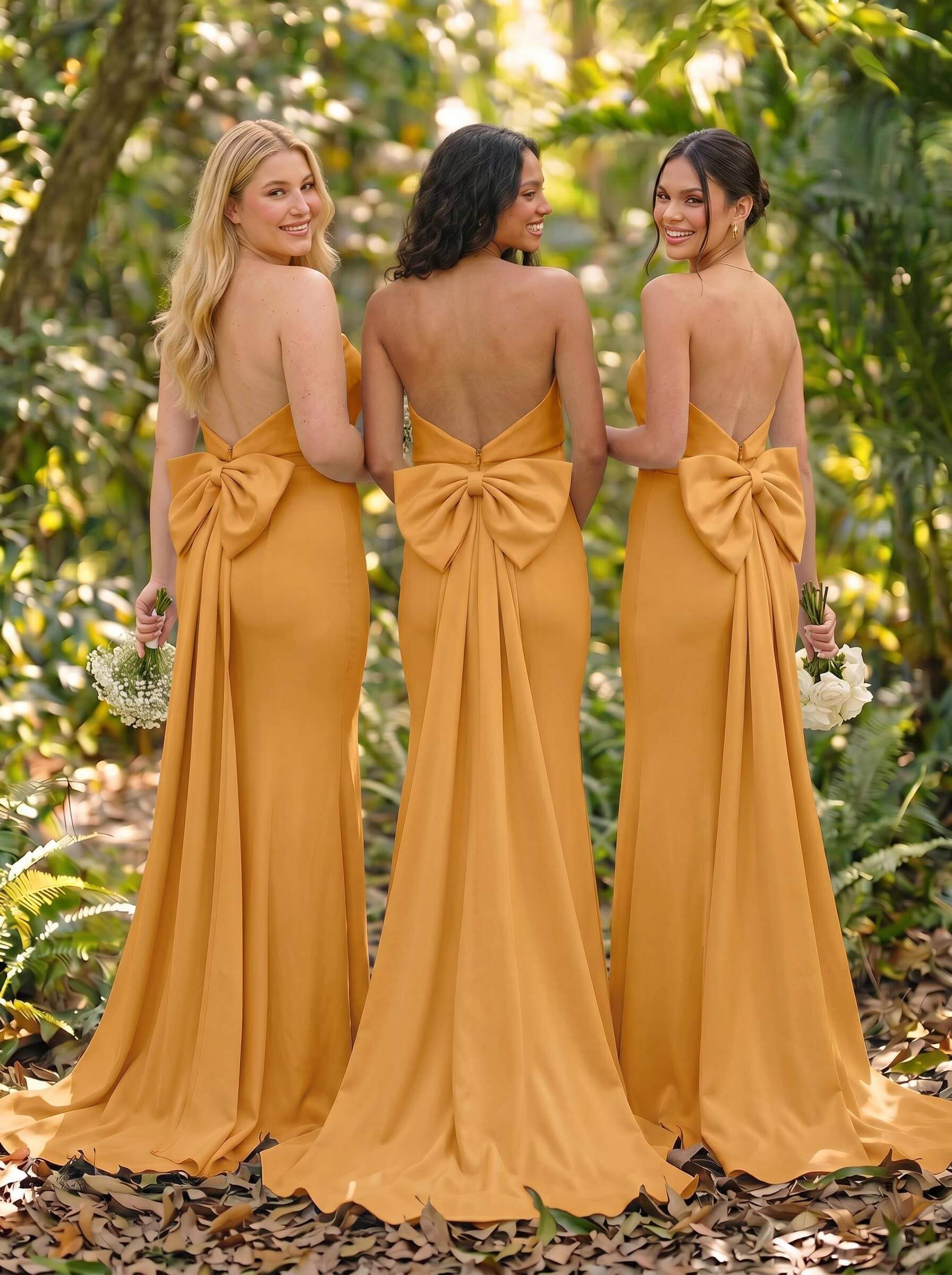 Open Back Strapless Sheath/Column Bridesmaid Dresses With Bow, product image 100