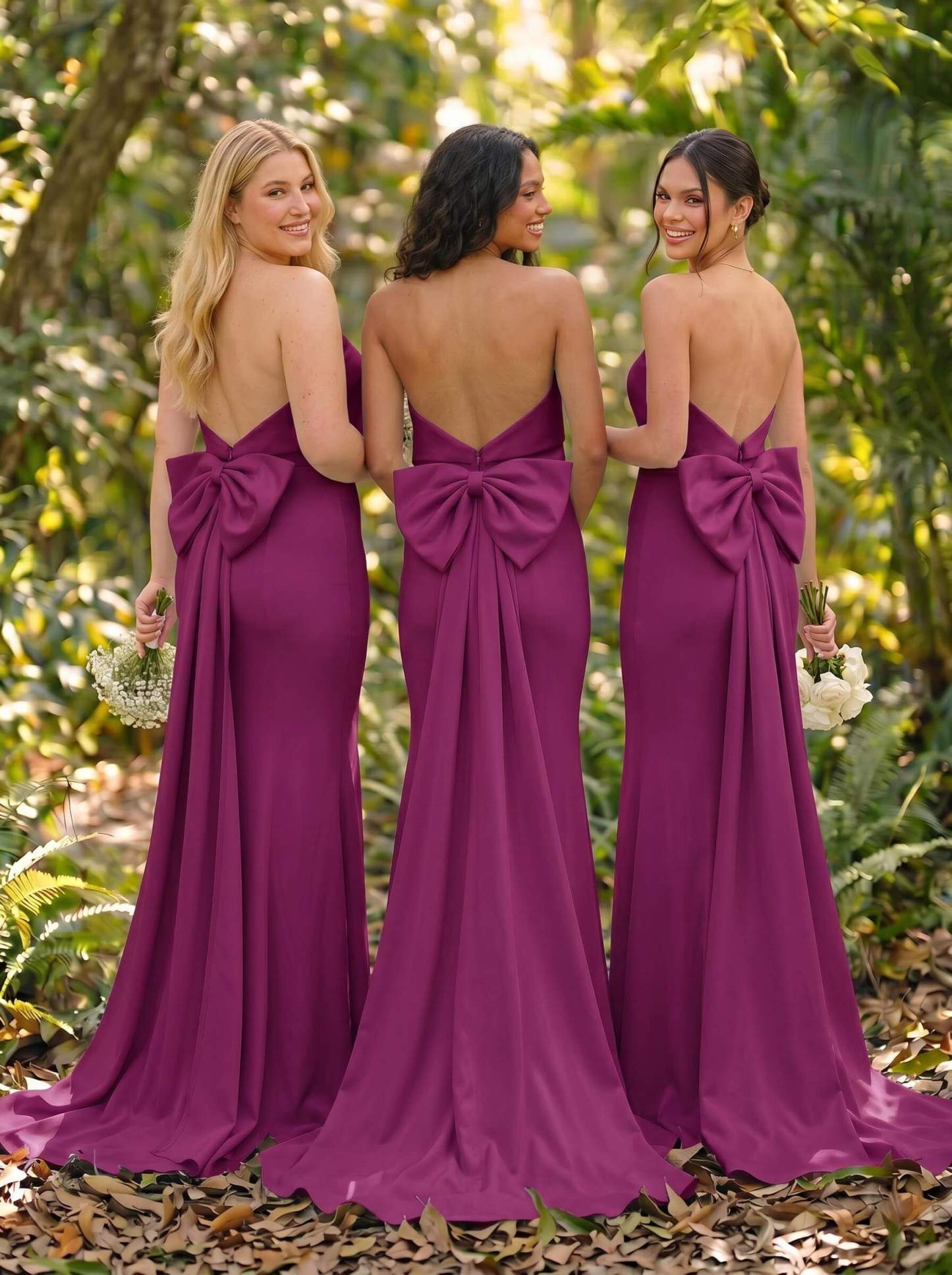 Open Back Strapless Sheath/Column Bridesmaid Dresses With Bow, product image 56