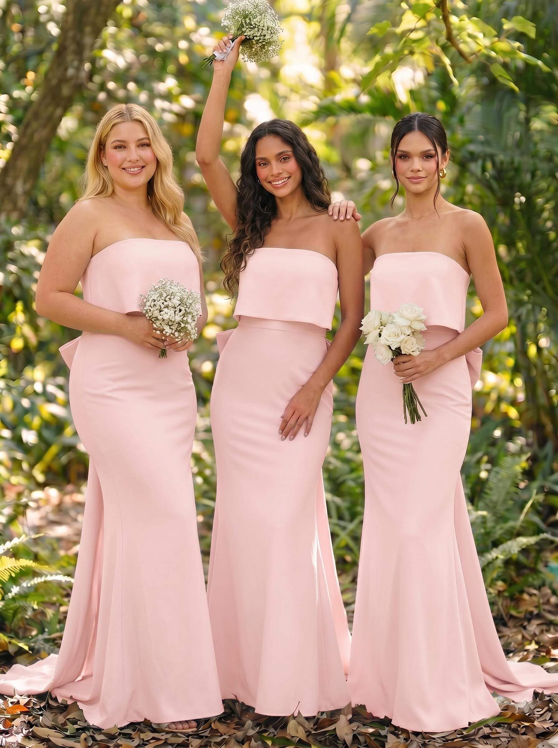 Open Back Strapless Sheath/Column Bridesmaid Dresses With Bow, product image 45