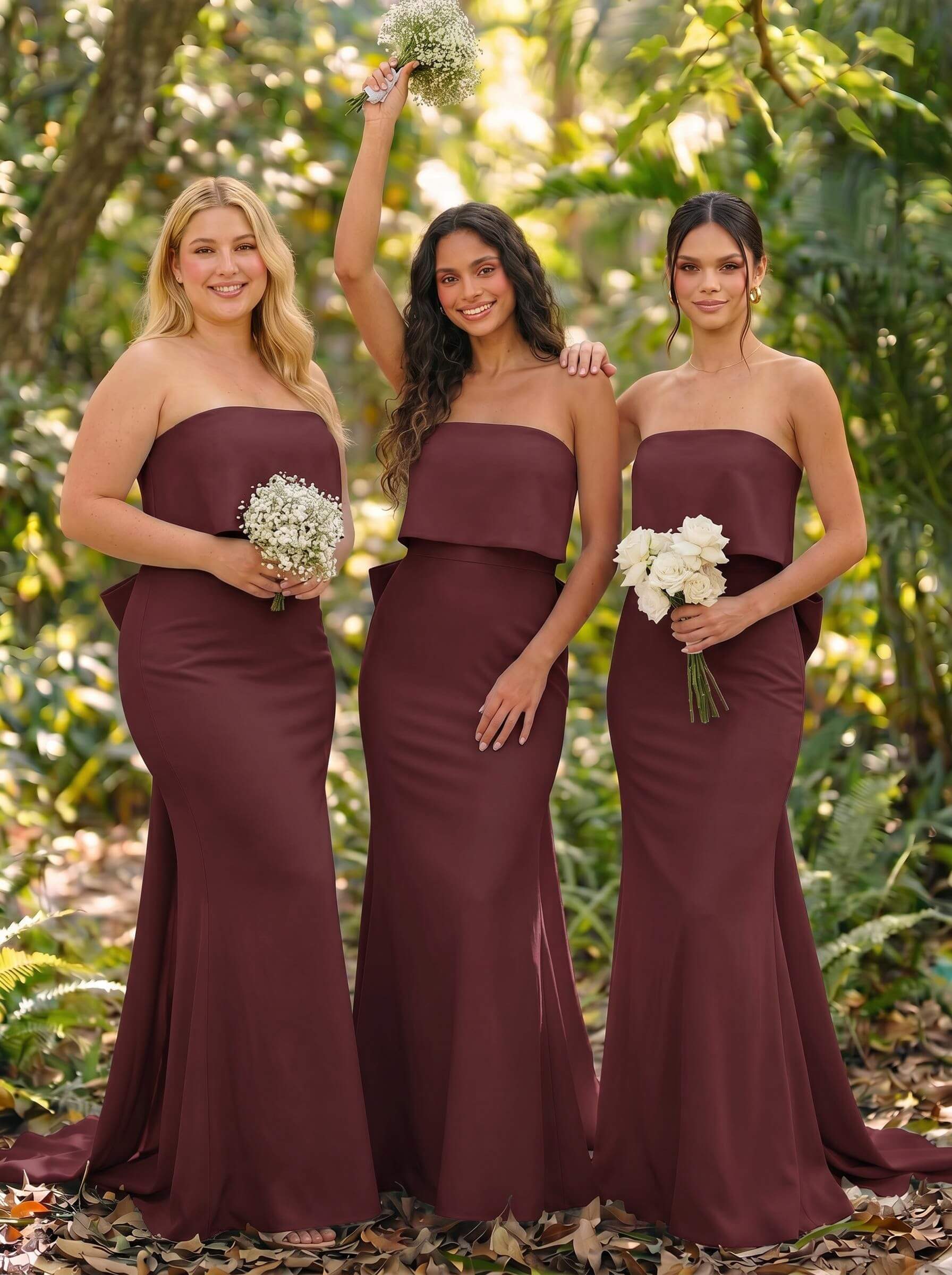 Open Back Strapless Sheath/Column Bridesmaid Dresses With Bow, product image 51