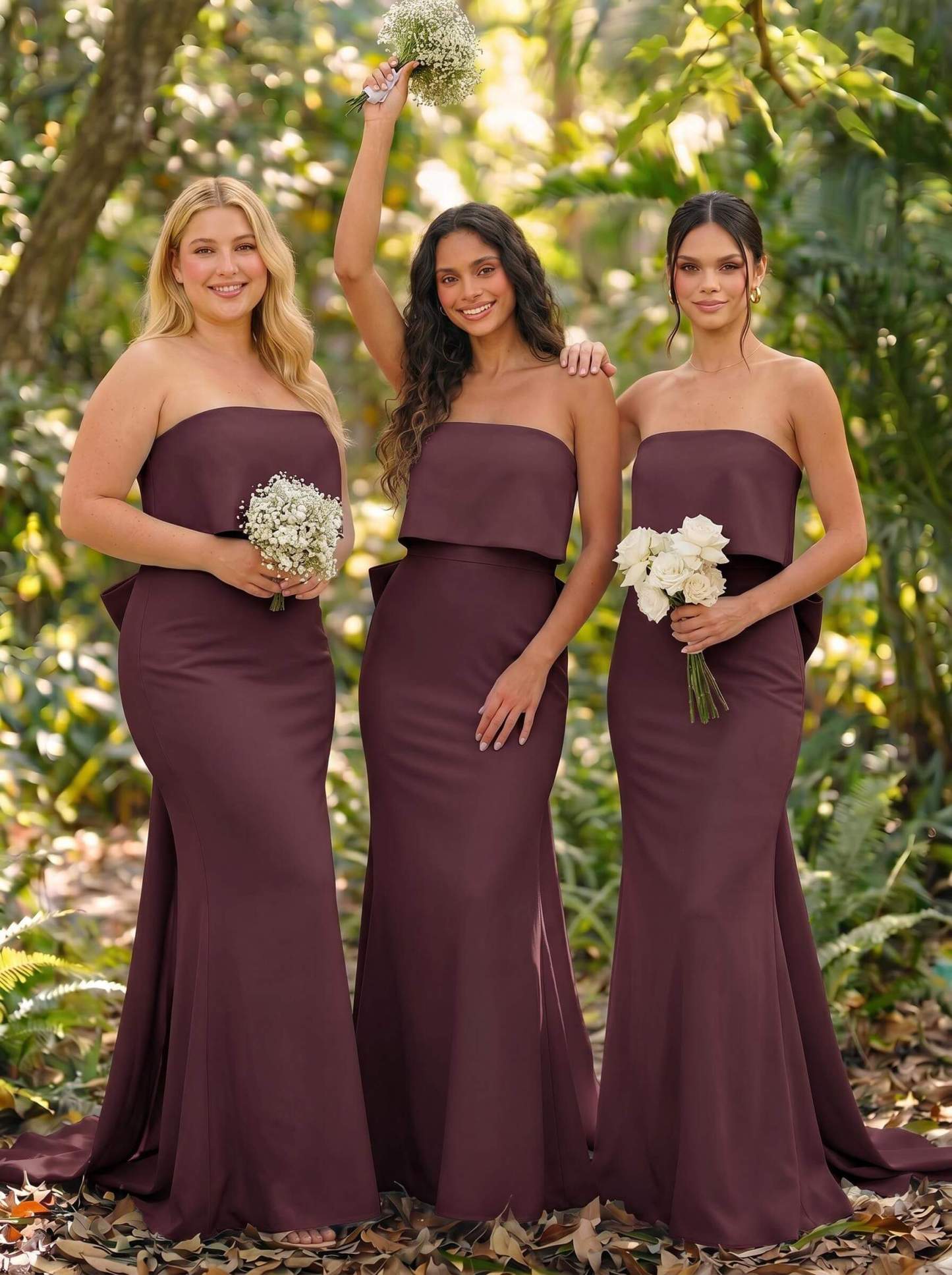 Open Back Strapless Sheath/Column Bridesmaid Dresses With Bow, product image 53