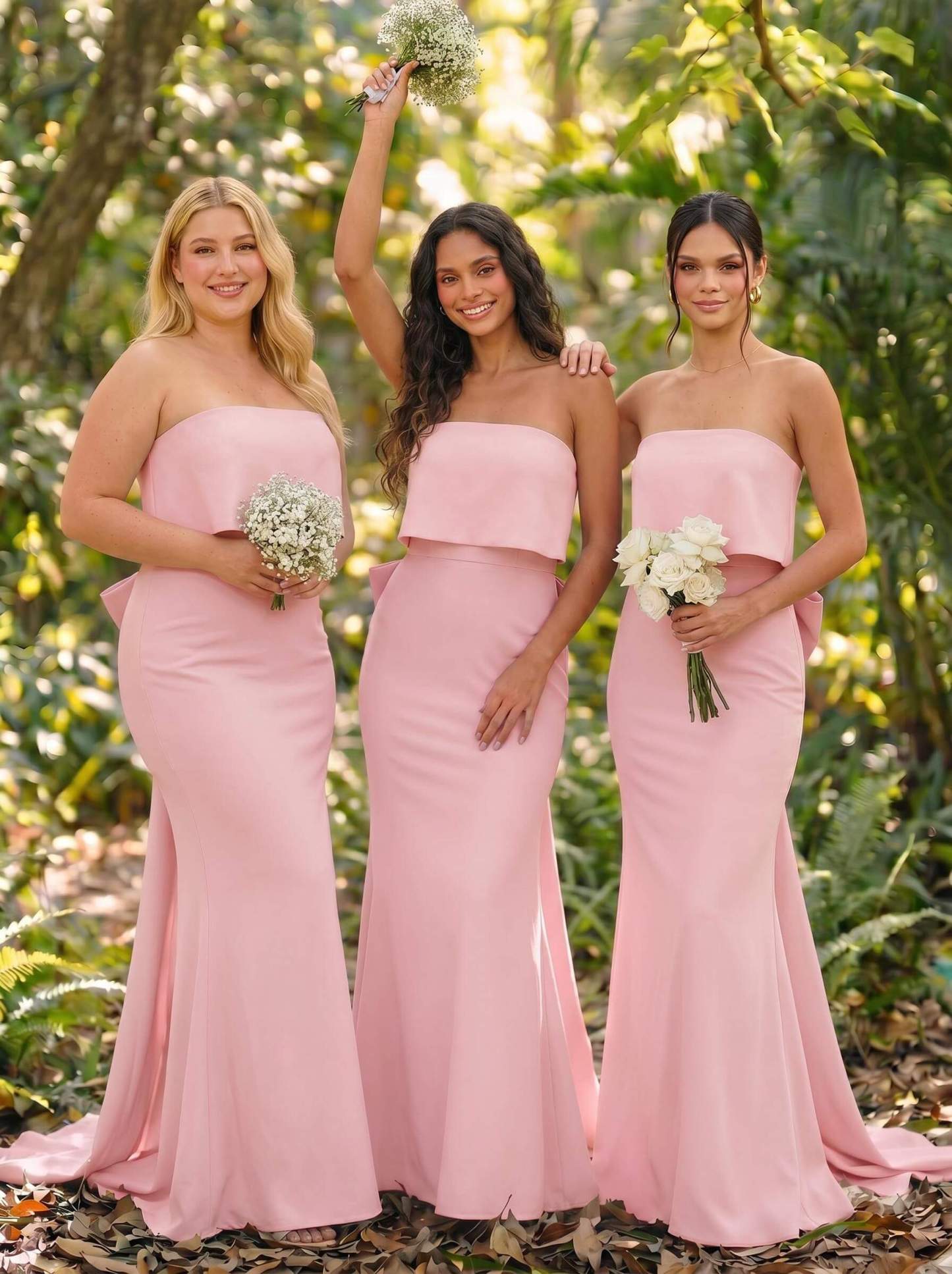 Open Back Strapless Sheath/Column Bridesmaid Dresses With Bow, product image 47