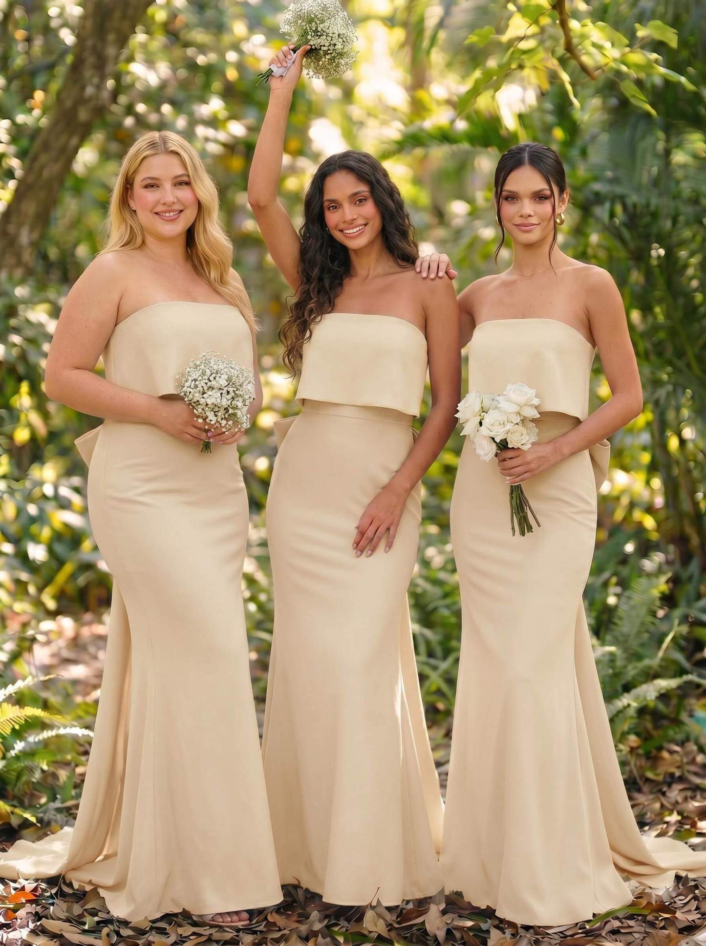 Open Back Strapless Sheath/Column Bridesmaid Dresses With Bow, product image 8
