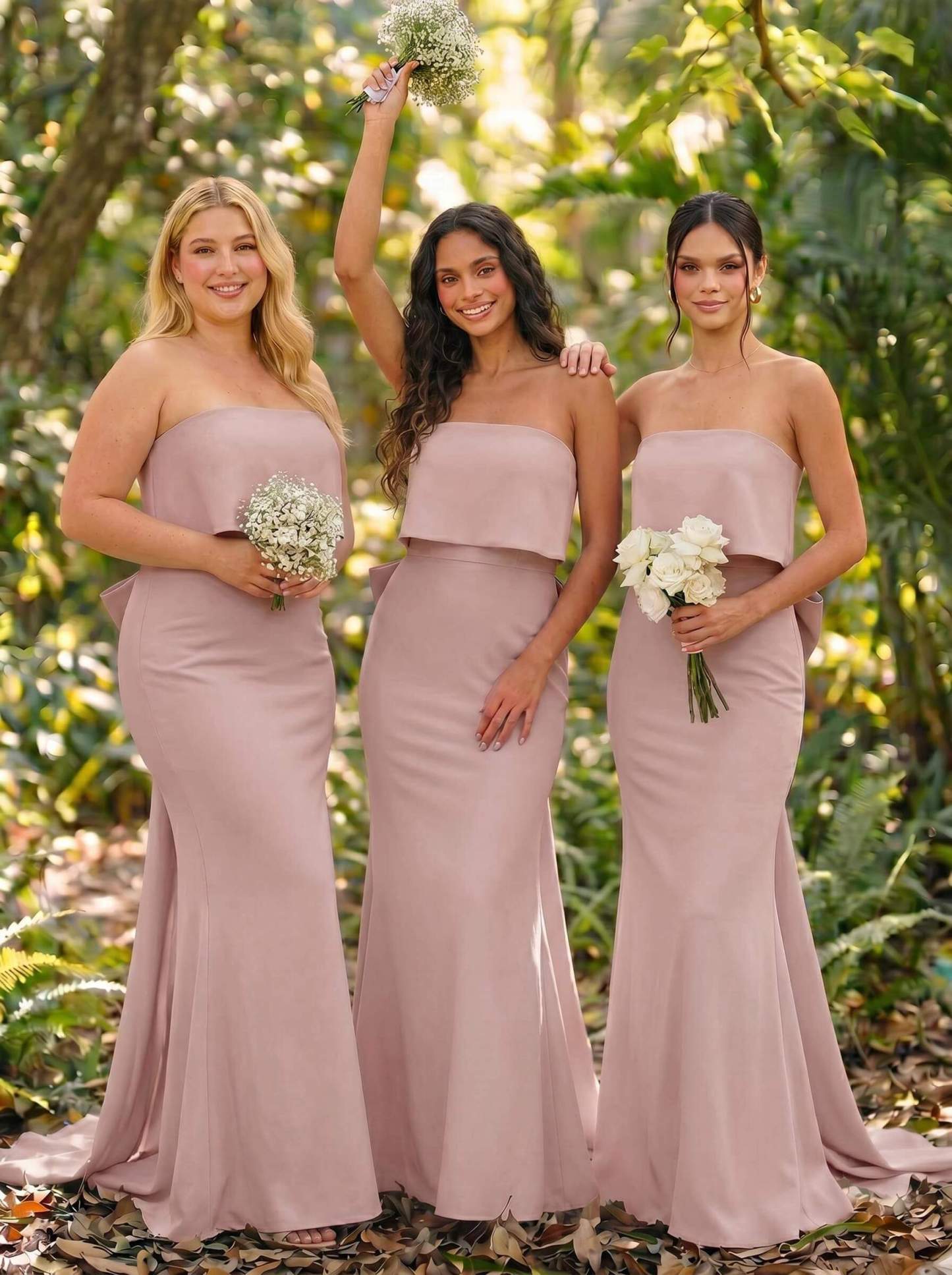 Open Back Strapless Sheath/Column Bridesmaid Dresses With Bow, product image 35