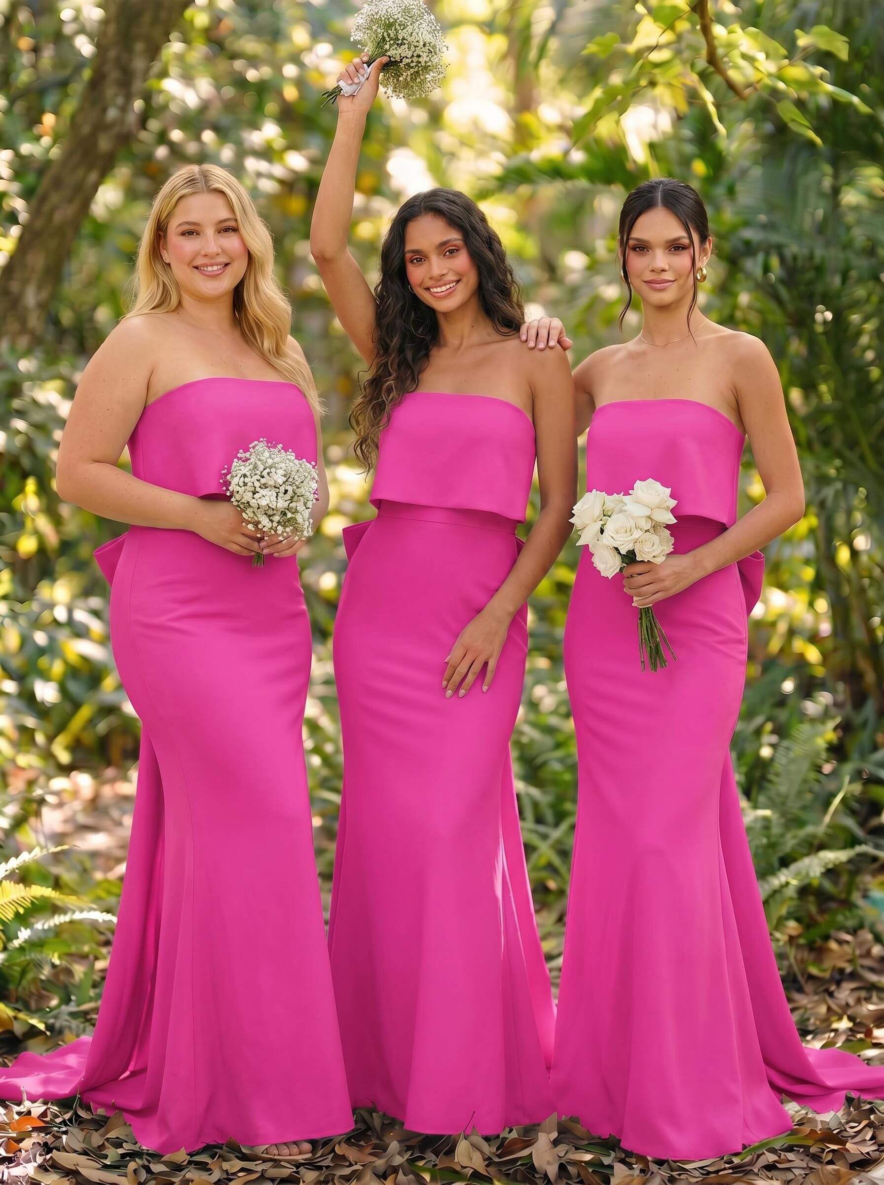 Open Back Strapless Sheath/Column Bridesmaid Dresses With Bow, product image 33