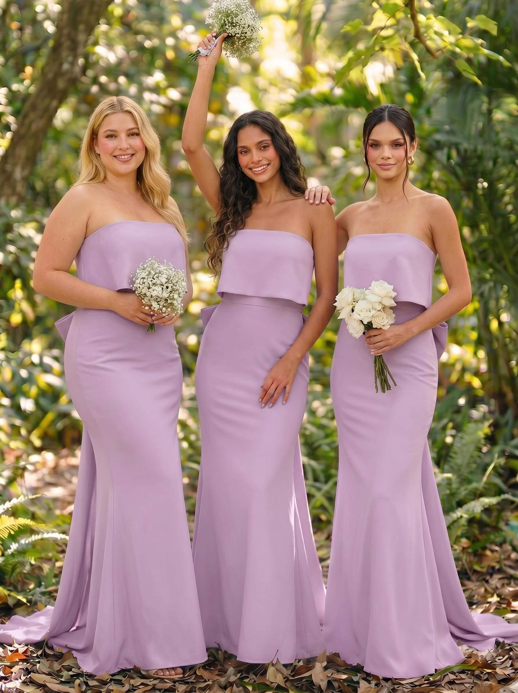 Open Back Strapless Sheath/Column Bridesmaid Dresses With Bow, product image 67