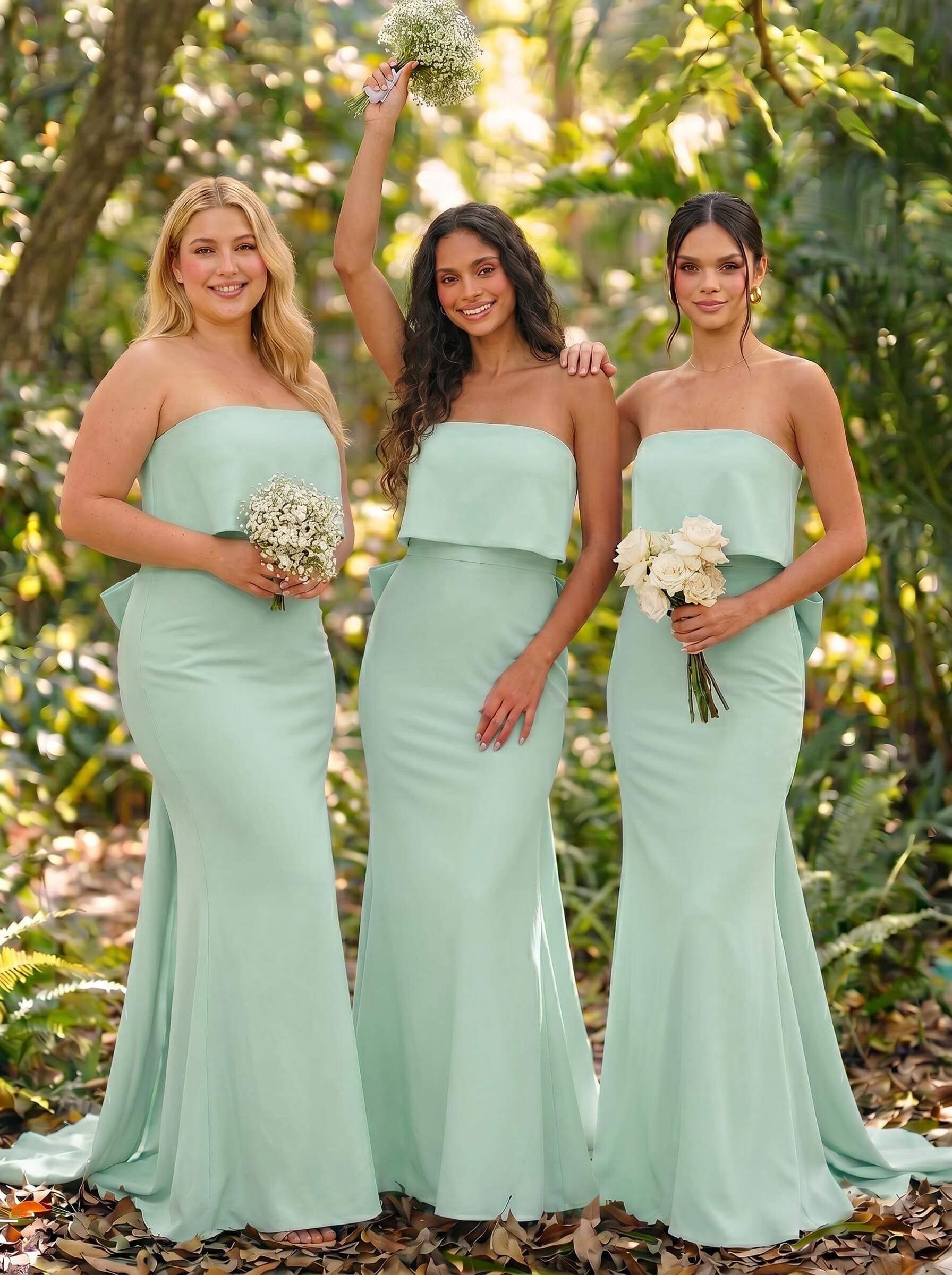 Open Back Strapless Sheath/Column Bridesmaid Dresses With Bow, product image 87