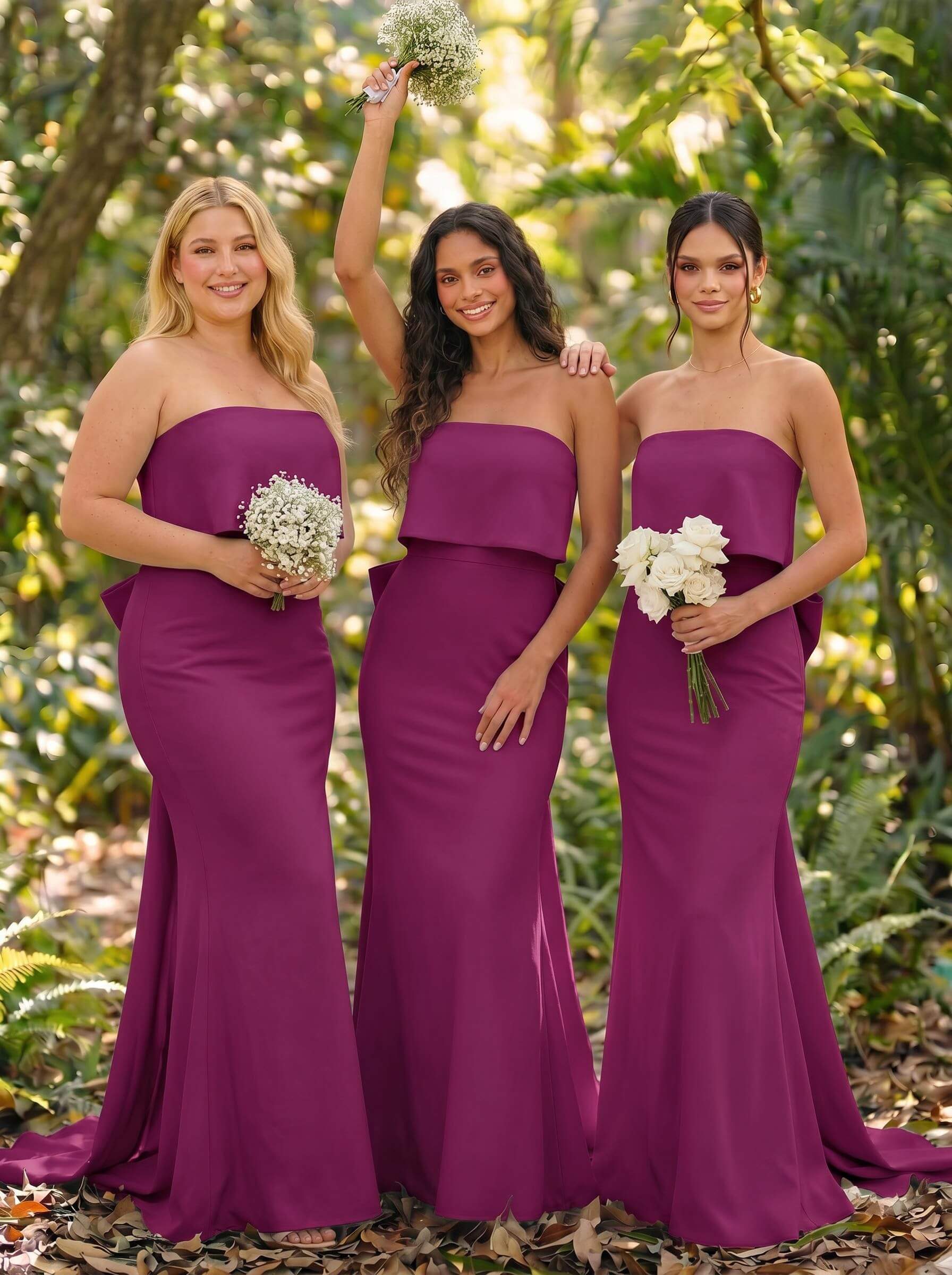 Open Back Strapless Sheath/Column Bridesmaid Dresses With Bow, product image 57