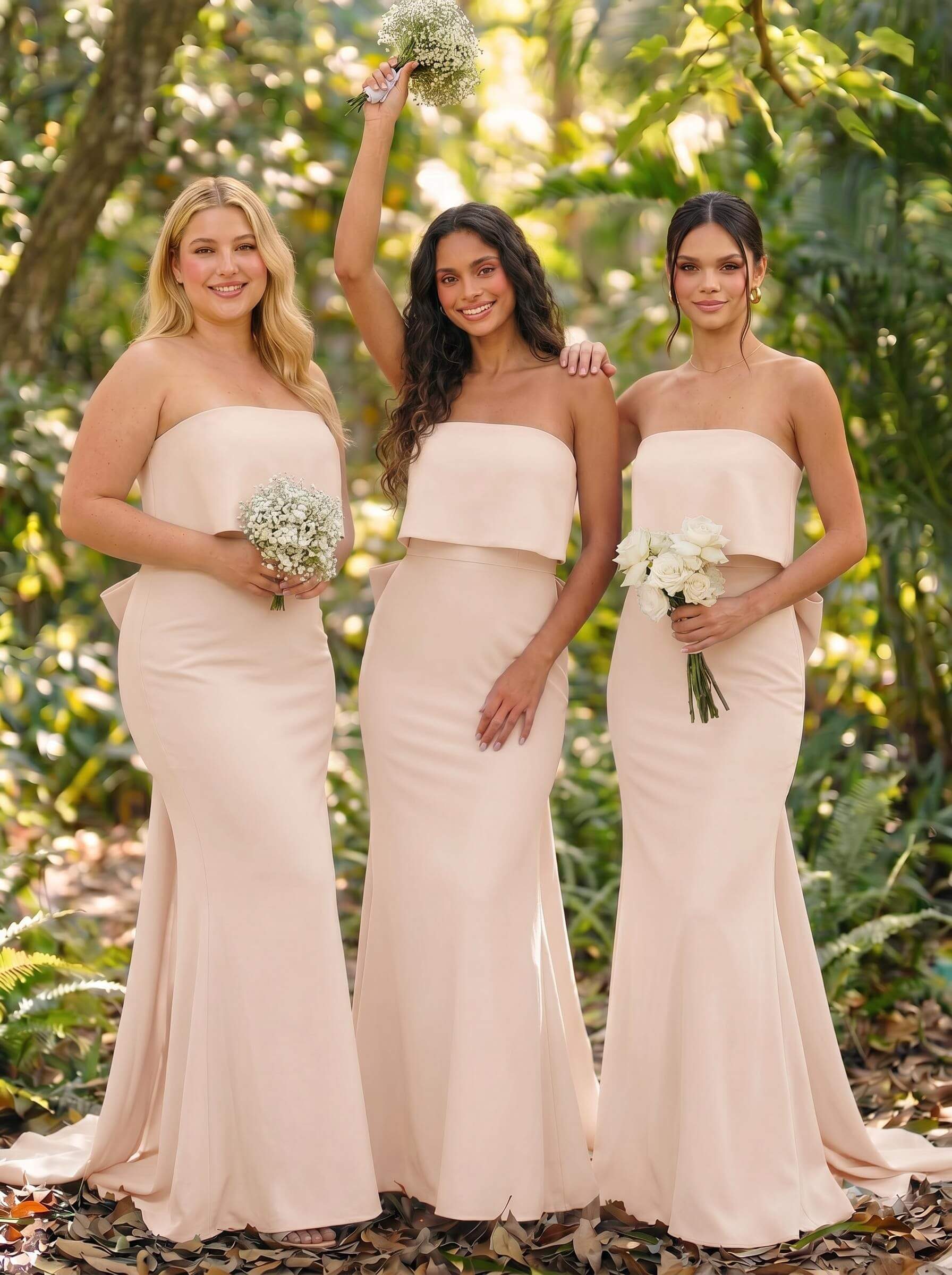 Open Back Strapless Sheath/Column Bridesmaid Dresses With Bow, product image 37