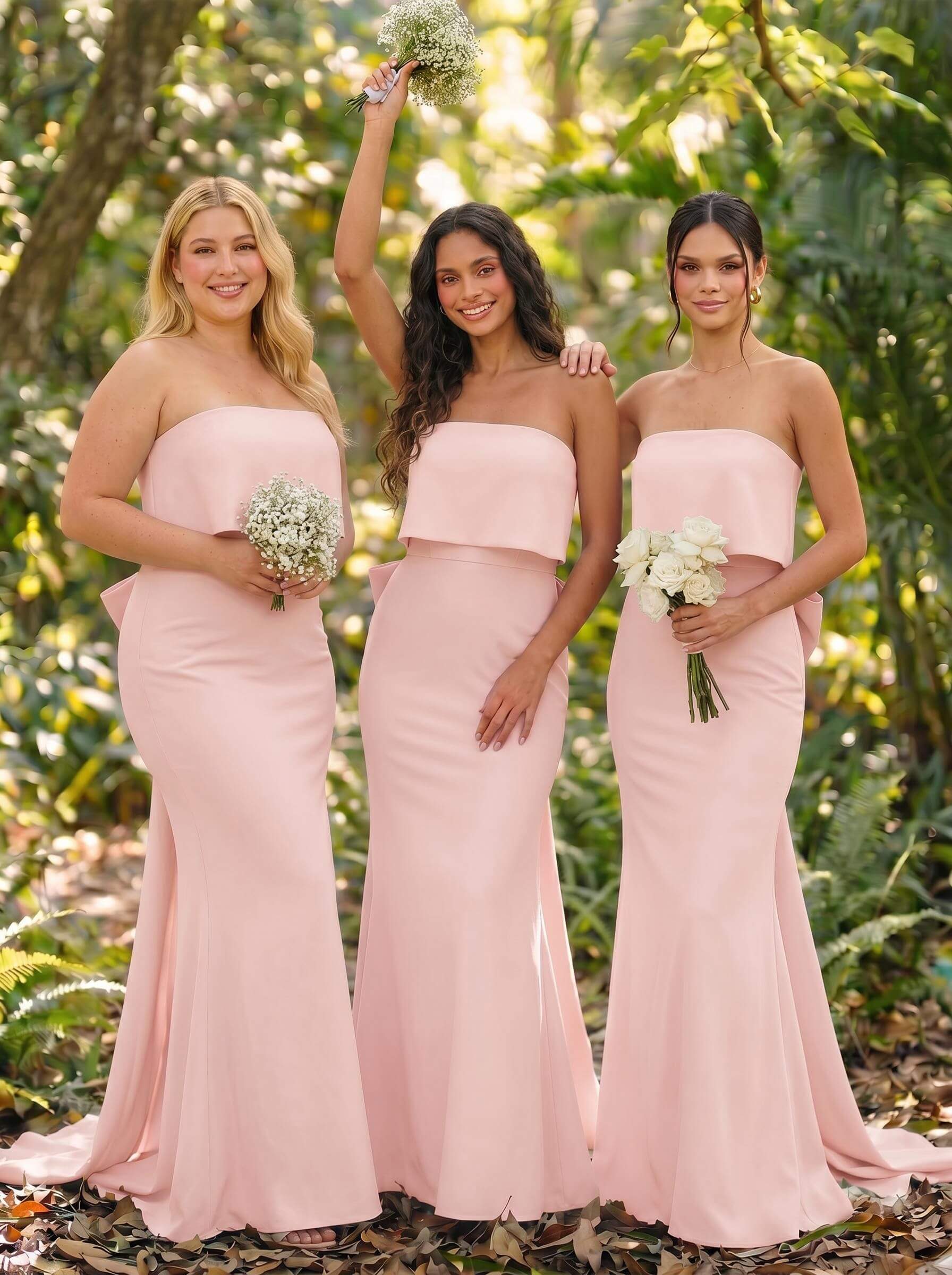 Open Back Strapless Sheath/Column Bridesmaid Dresses With Bow, product image 41