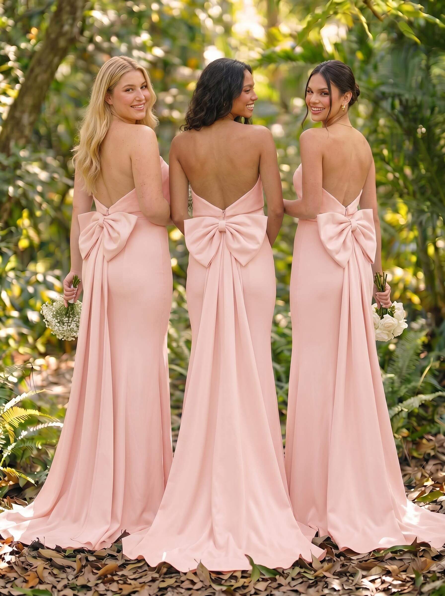 Open Back Strapless Sheath/Column Bridesmaid Dresses With Bow, product image 40