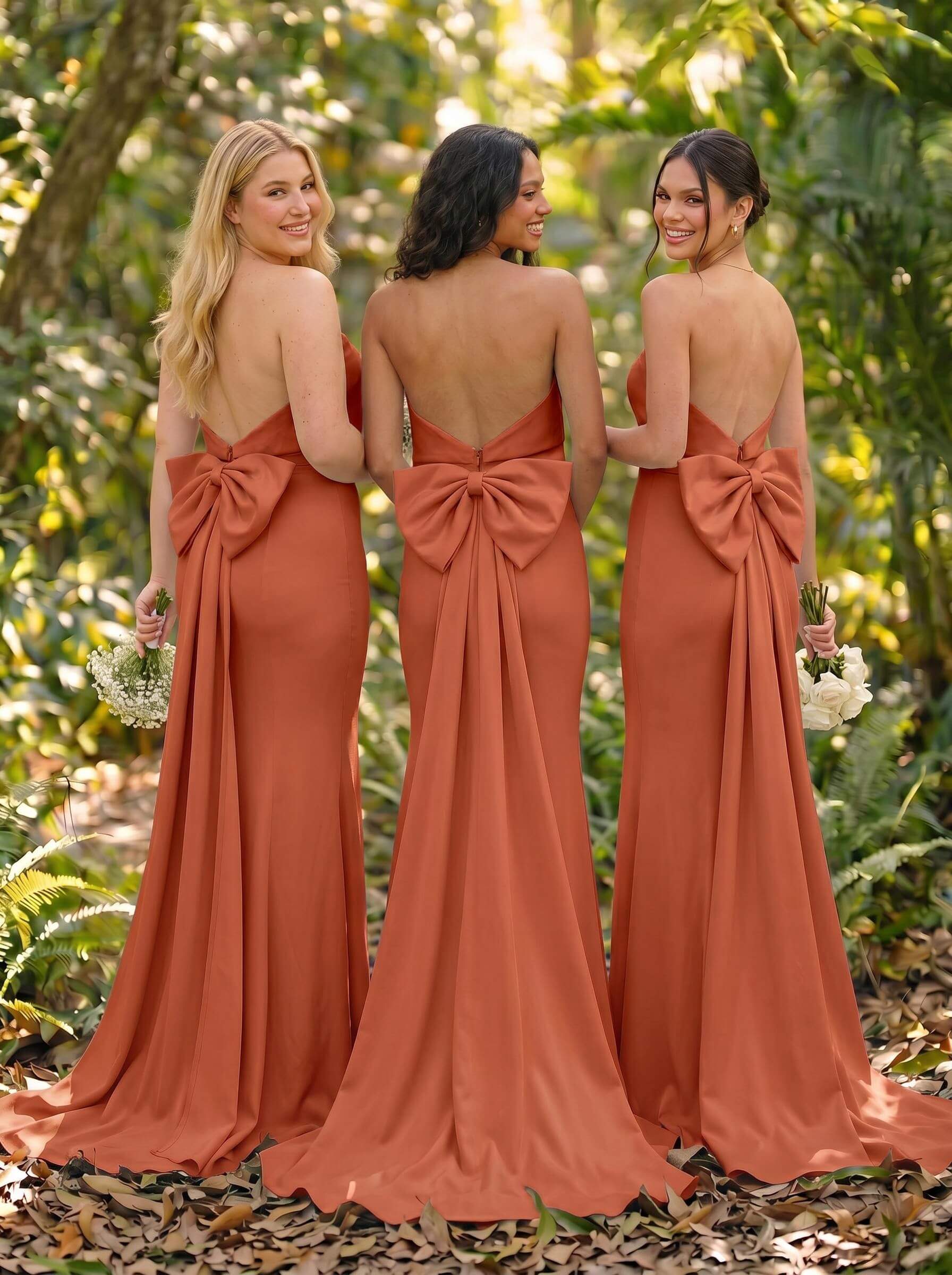 Open Back Strapless Sheath/Column Bridesmaid Dresses With Bow, product image 118