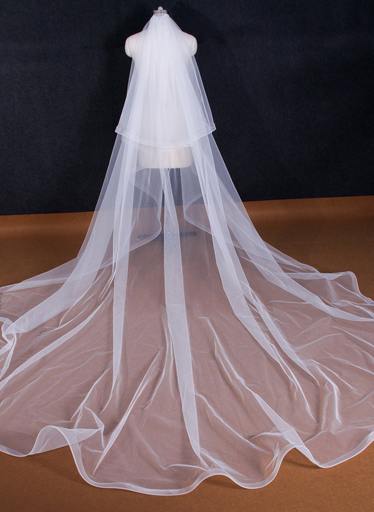 Two-Tier Tulle Cathedral Bridal Veils