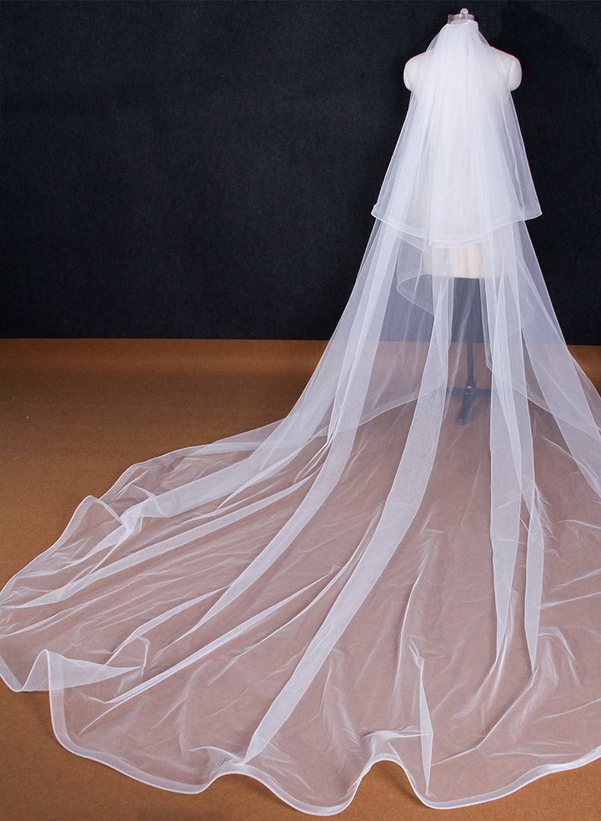 Two-Tier Tulle Cathedral Bridal Veils