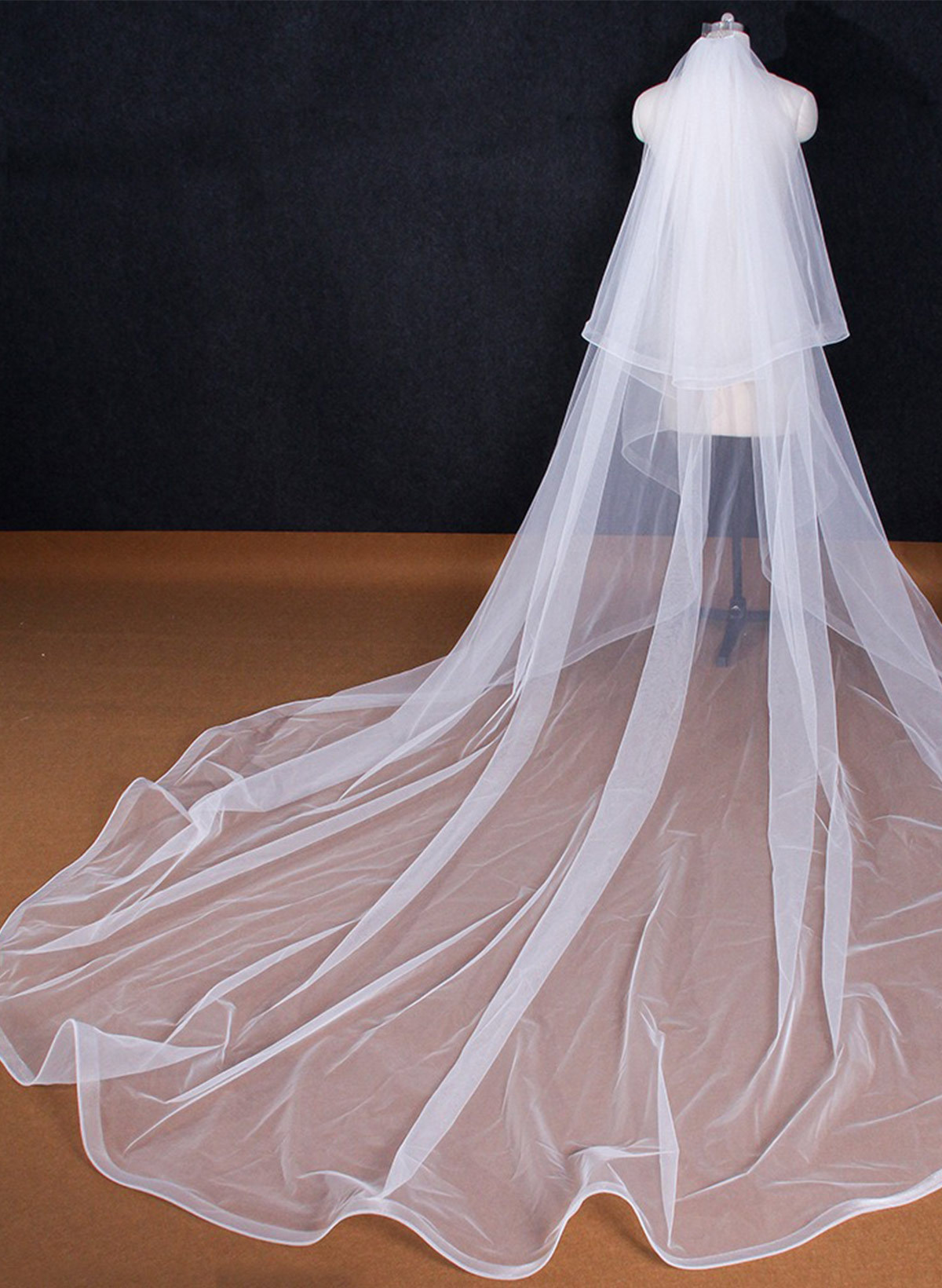 Two-Tier Tulle Cathedral Bridal Veils