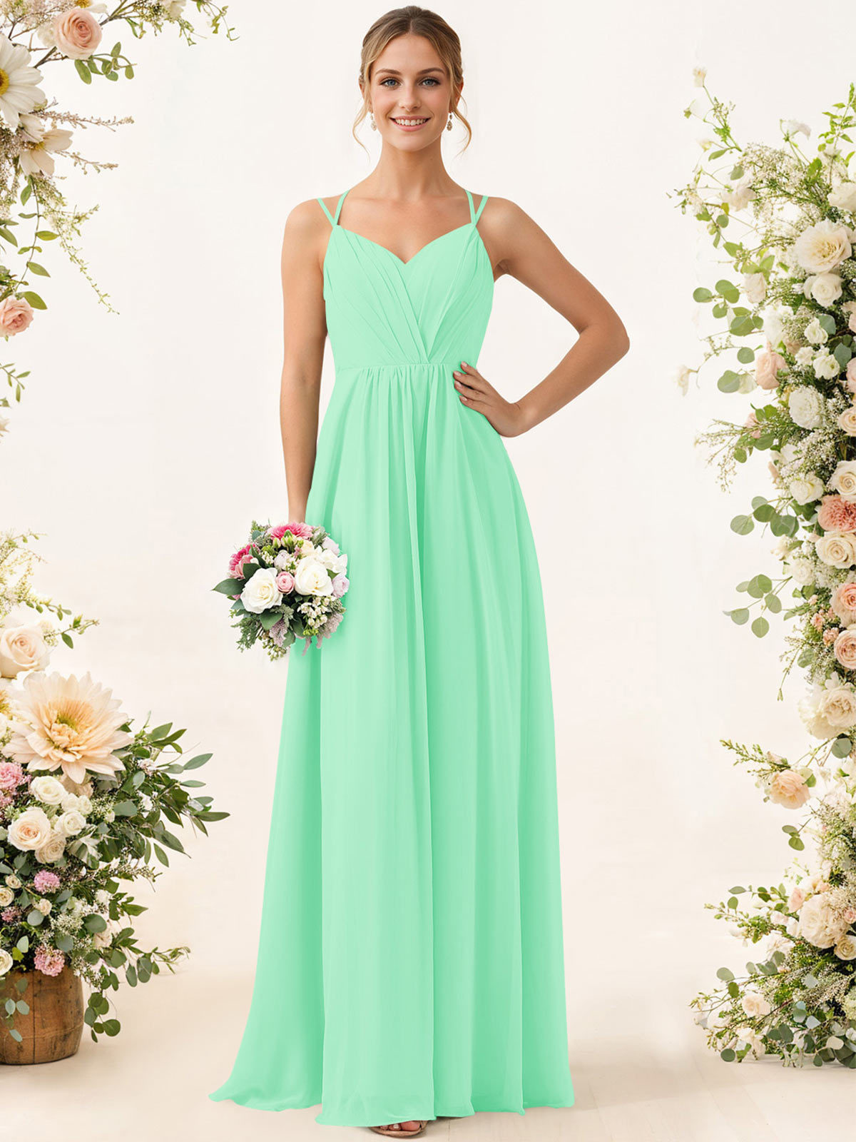 Lace Spaghetti Straps Convertible Bridesmaid Dresses (3 Styles To Wear), product image 140