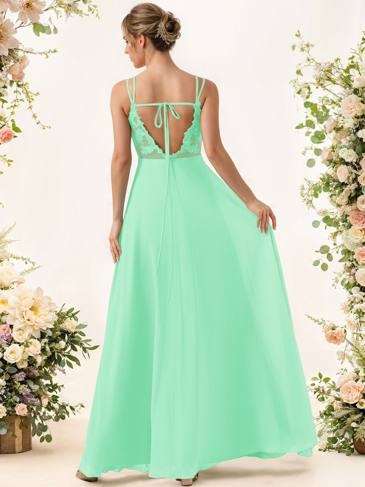 Lace Spaghetti Straps Convertible Bridesmaid Dresses (3 Styles To Wear), product image 141