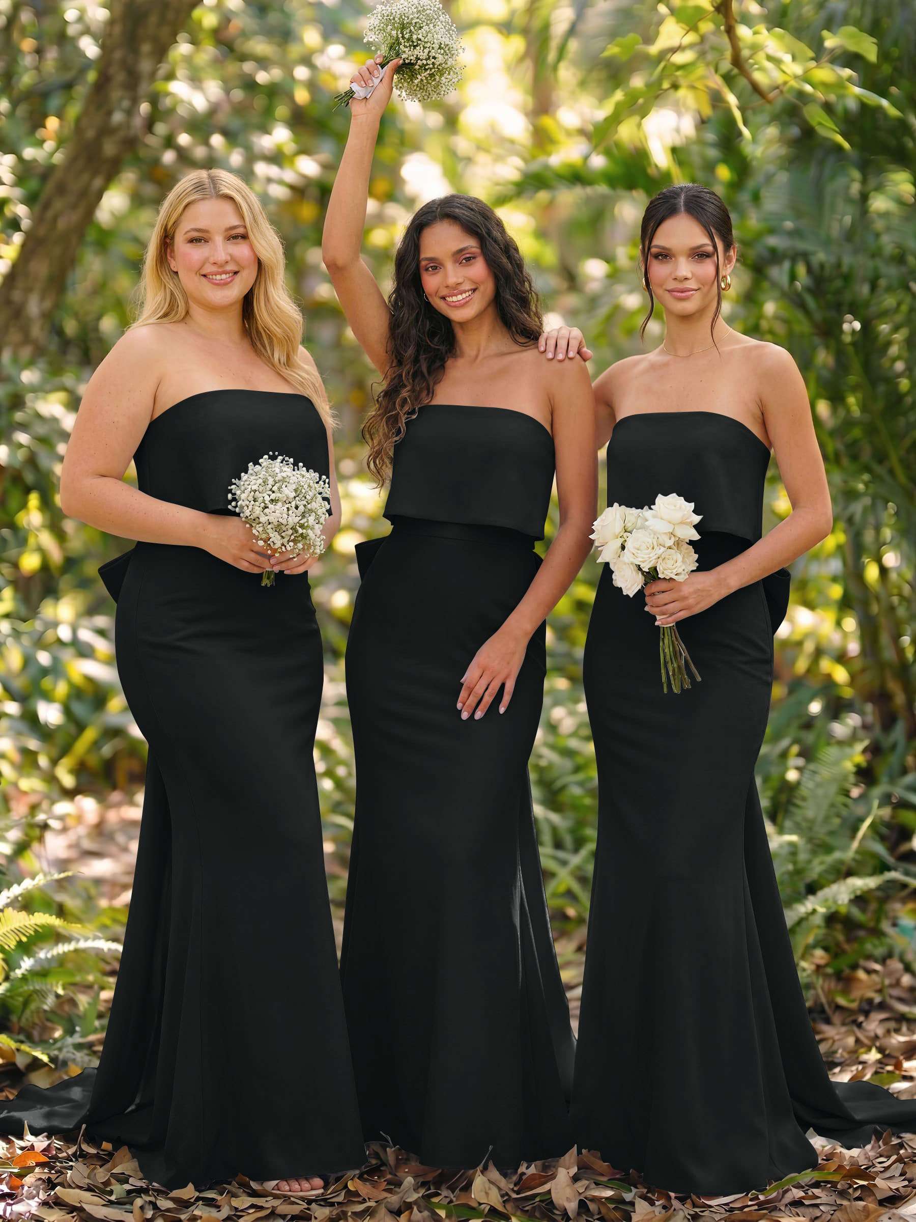 Open Back Strapless Sheath/Column Bridesmaid Dresses With Bow, product image 7
