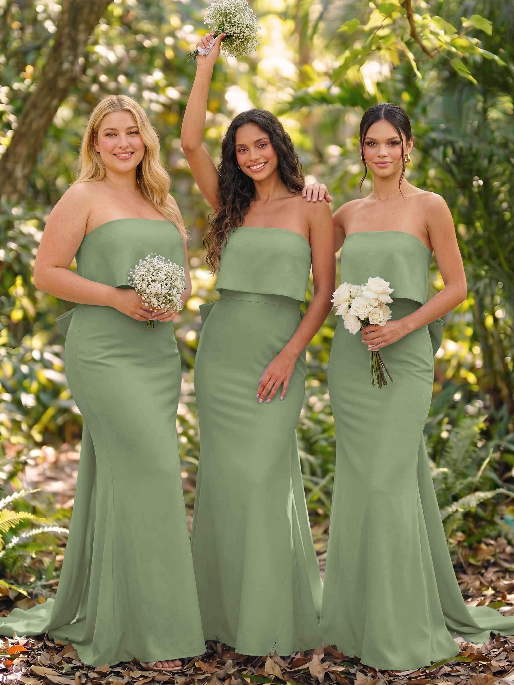Open Back Strapless Sheath/Column Bridesmaid Dresses With Bow, product image 75