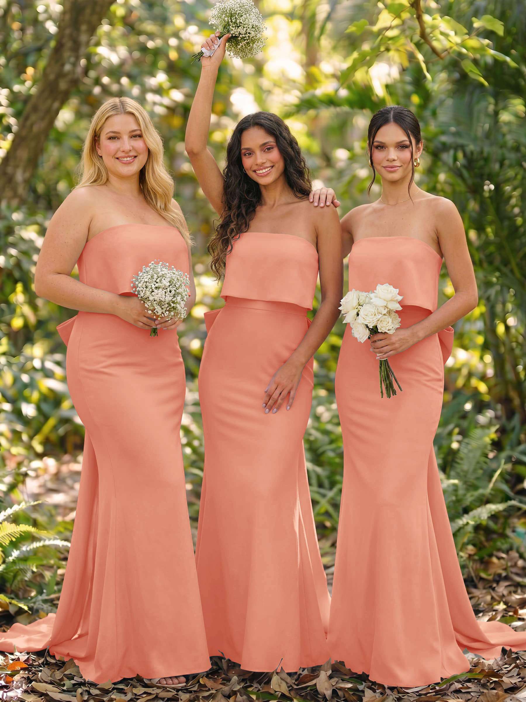 Open Back Strapless Sheath/Column Bridesmaid Dresses With Bow, product image 43