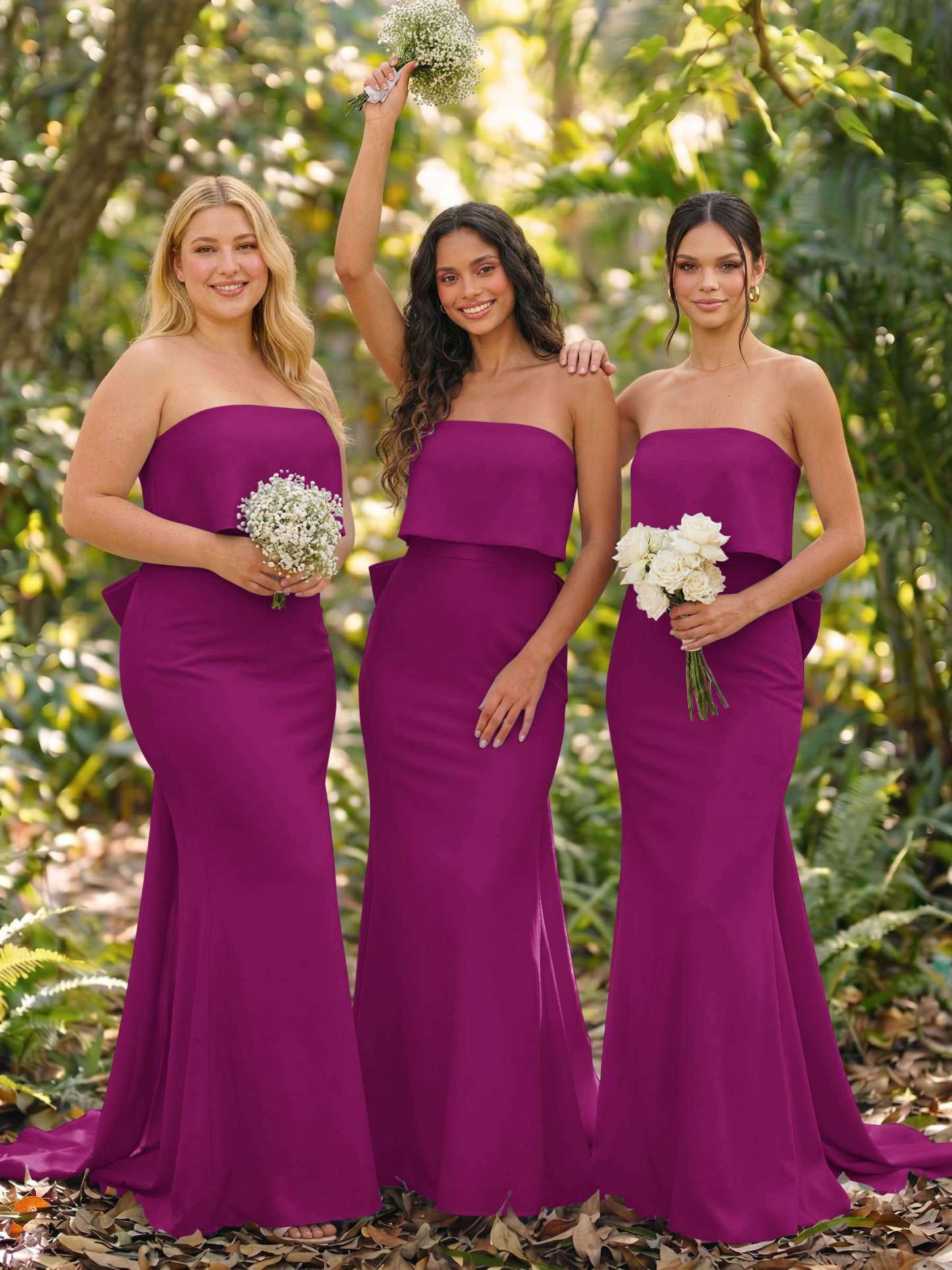 Open Back Strapless Sheath/Column Bridesmaid Dresses With Bow, product image 31