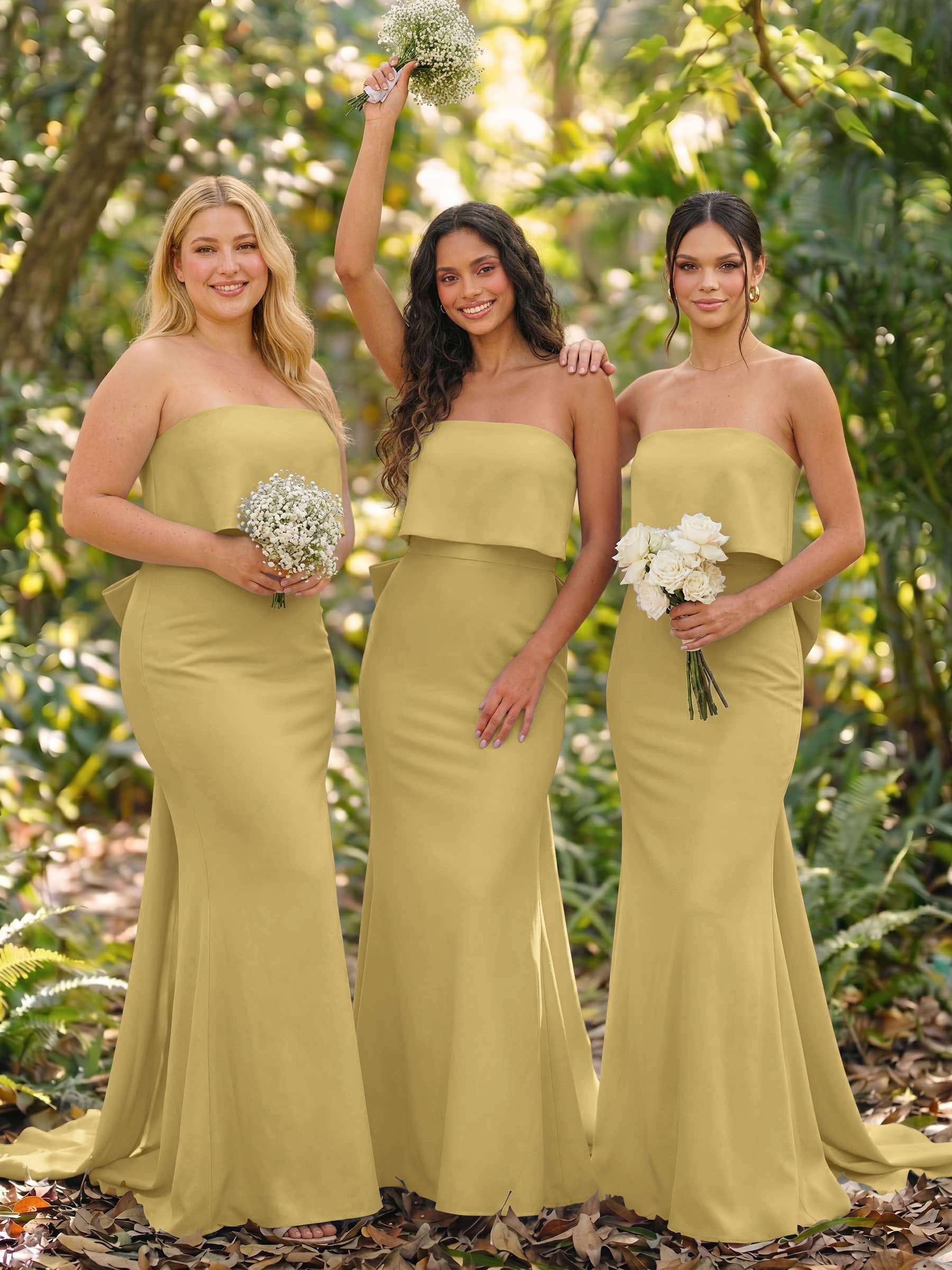 Open Back Strapless Sheath/Column Bridesmaid Dresses With Bow, product image 97