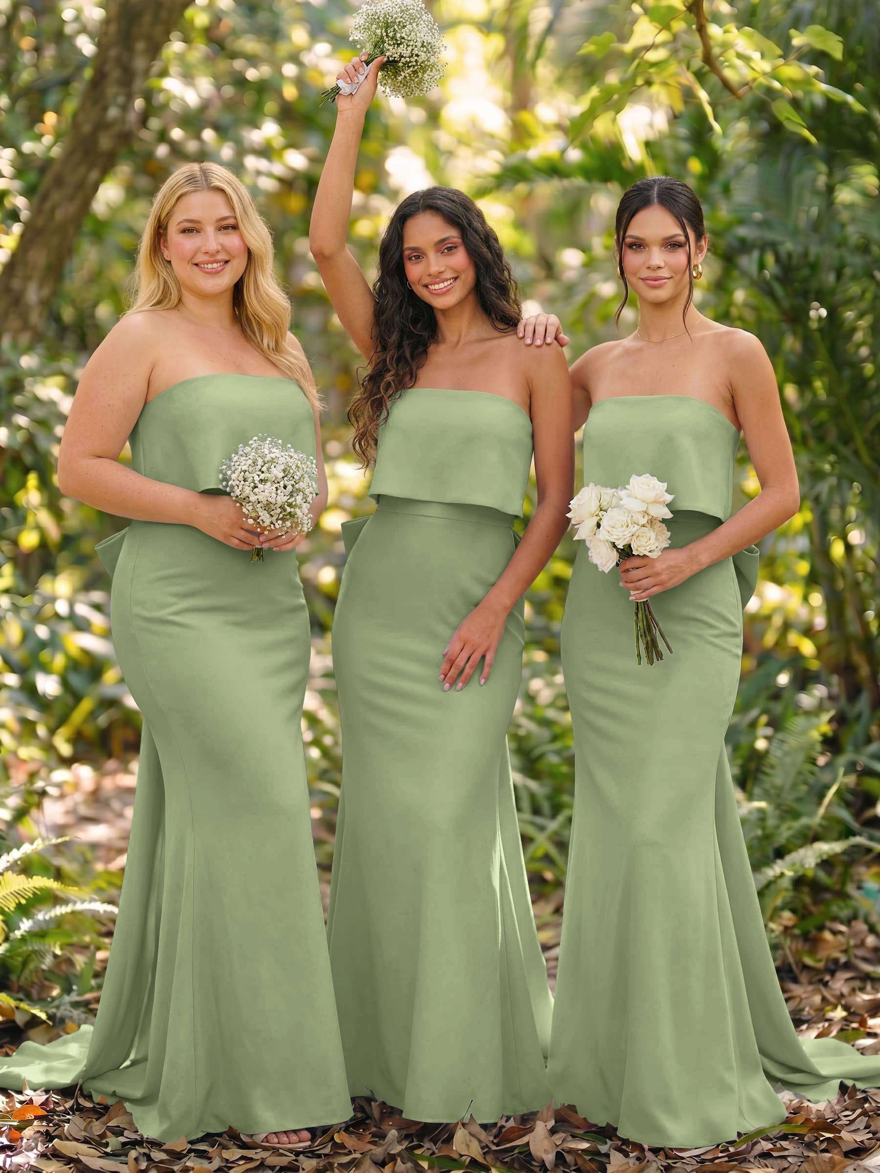 Open Back Strapless Sheath/Column Bridesmaid Dresses With Bow, product image 115