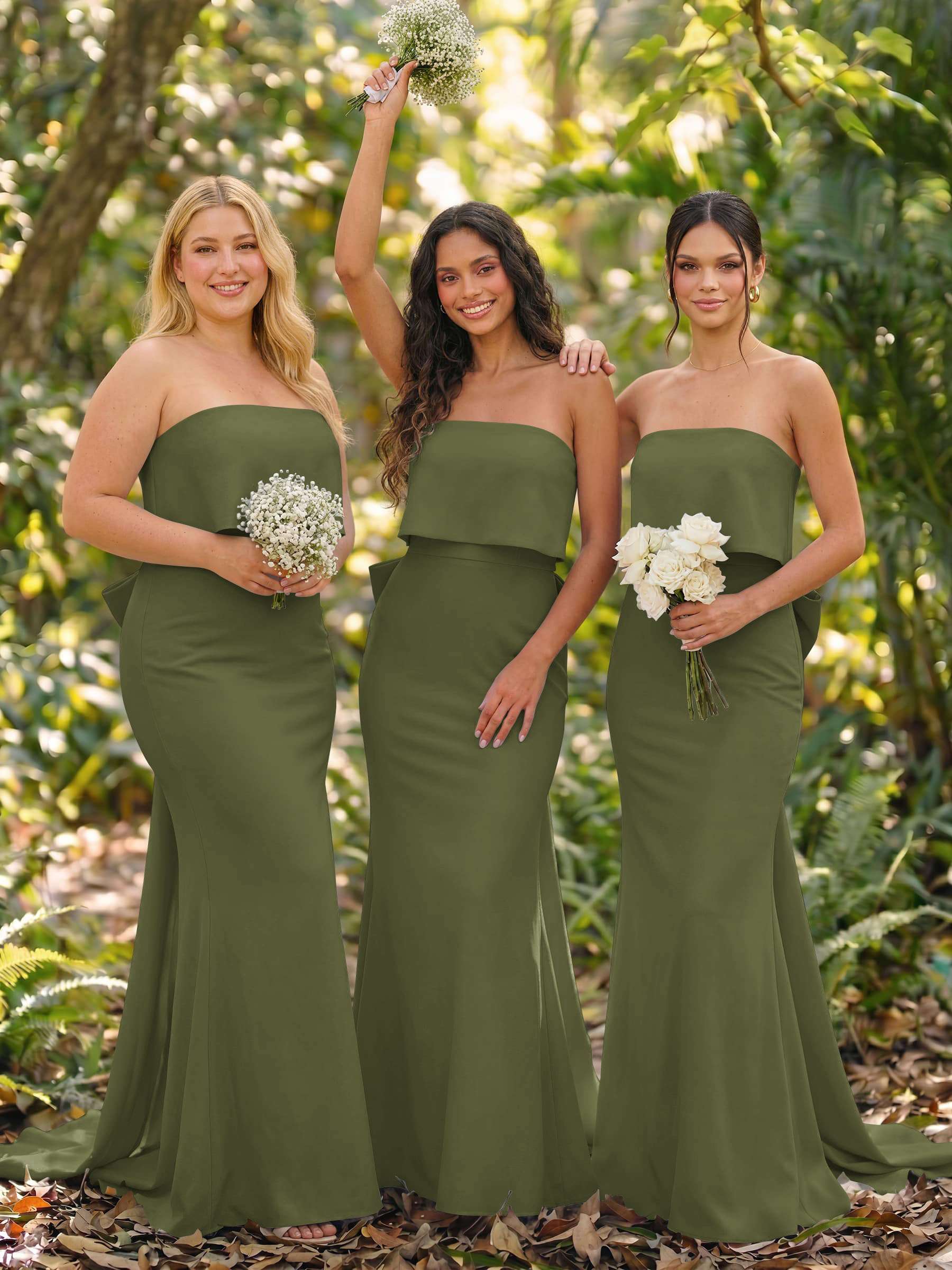 Open Back Strapless Sheath/Column Bridesmaid Dresses With Bow, product image 81